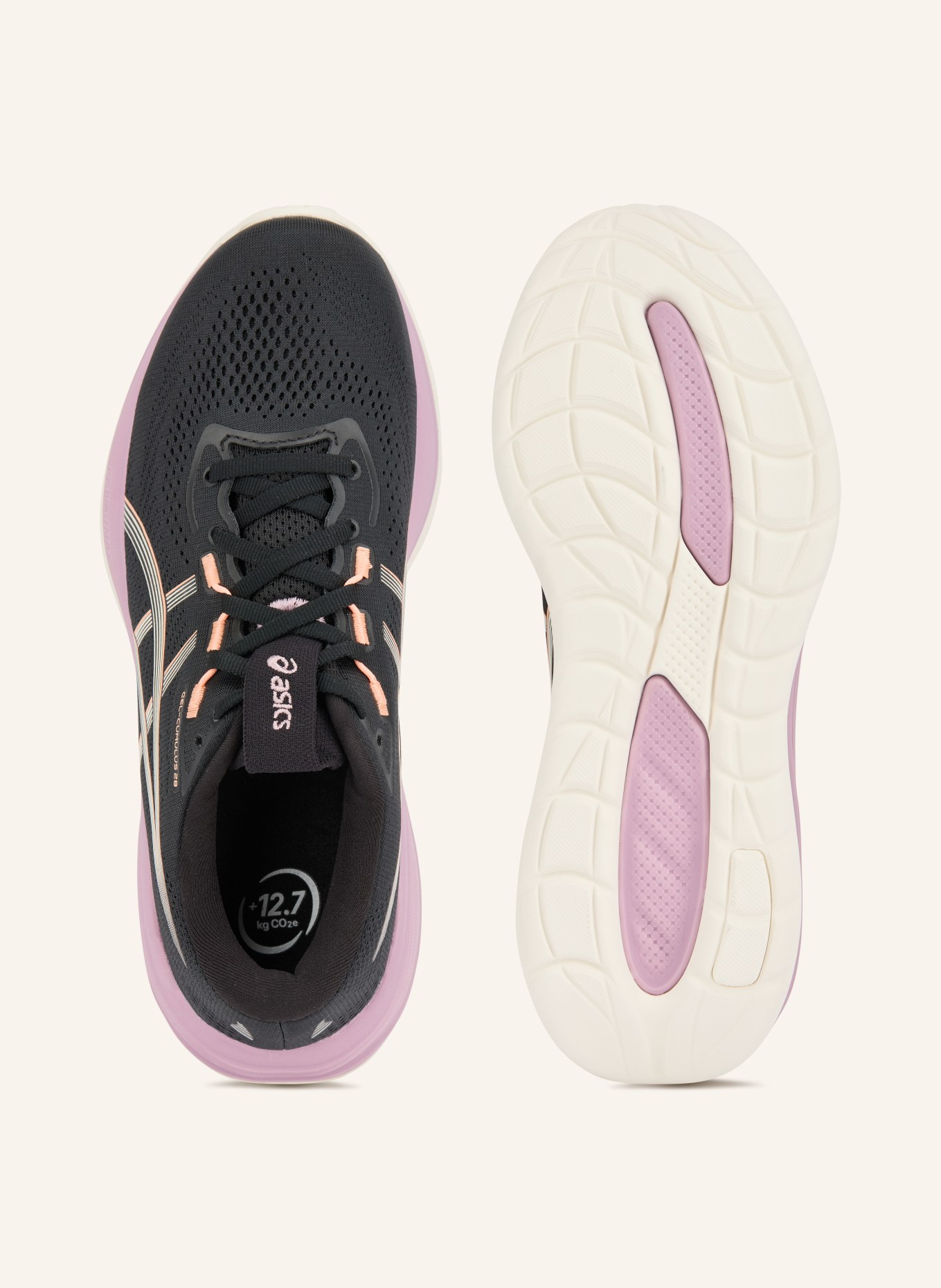 ASICS Buty do biegania GEL-CUMULUS 28: CZARNY / POMARAŃCZOWY / BIAŁY