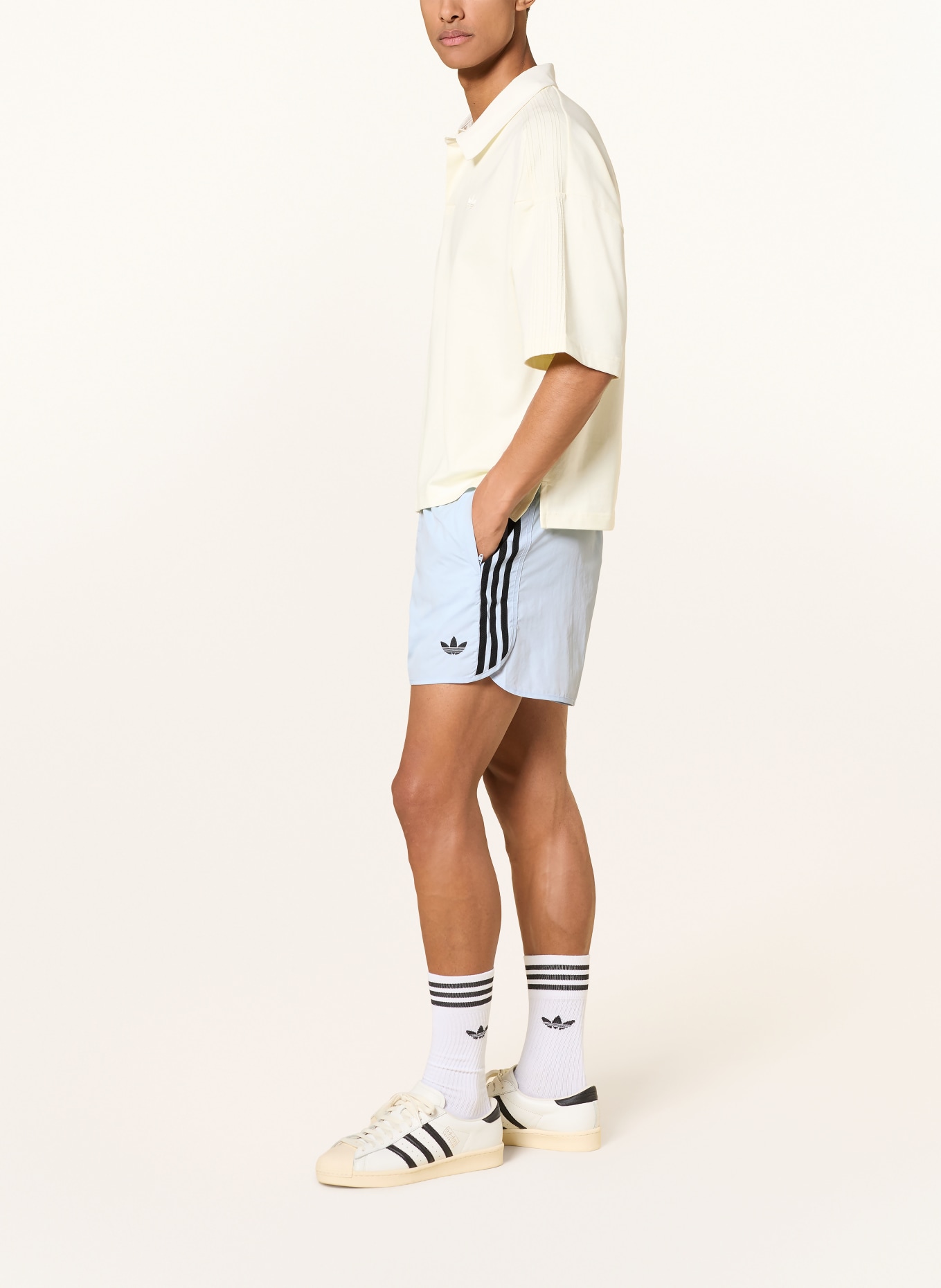 adidas Originals Short SPRINTER: BLEU CLAIR / NOIR