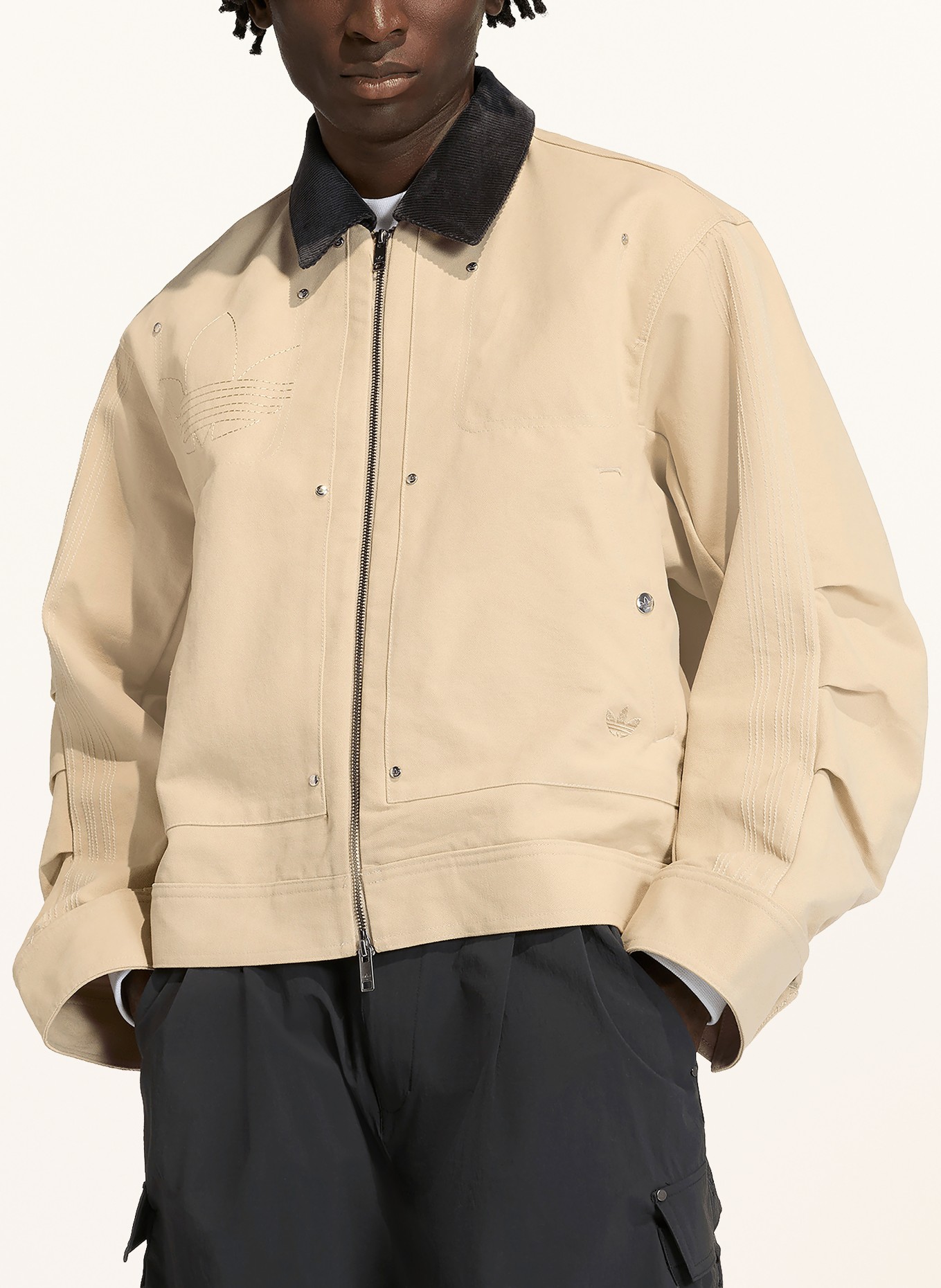 adidas Originals Overjacket ESSENTIALS: BEIGE / DUNKELGRAU