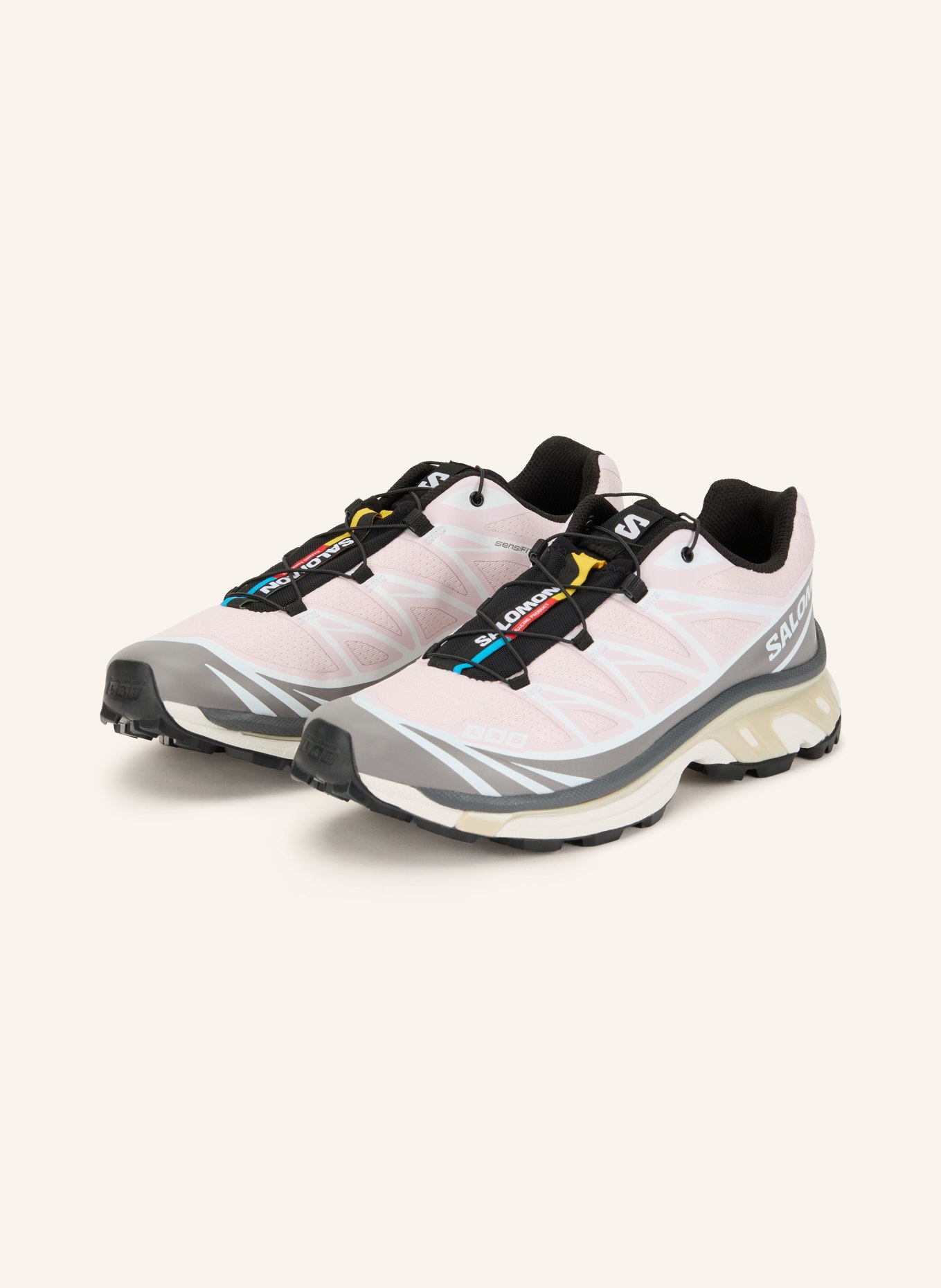 SALOMON Sneaker XT-6: HELLROSA / DUNKELGRAU / WEISS