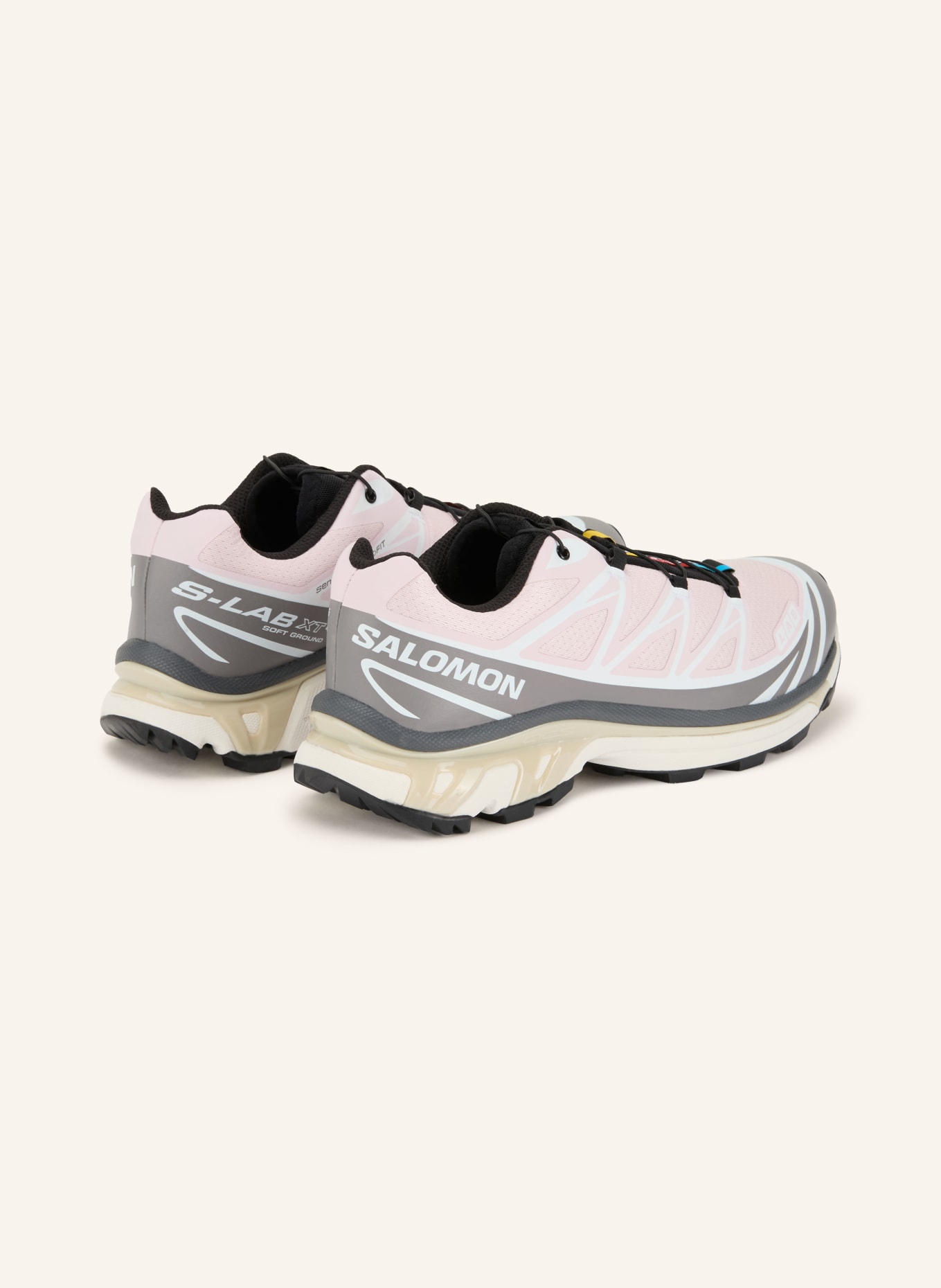 SALOMON Sneaker XT-6: HELLROSA / DUNKELGRAU / WEISS