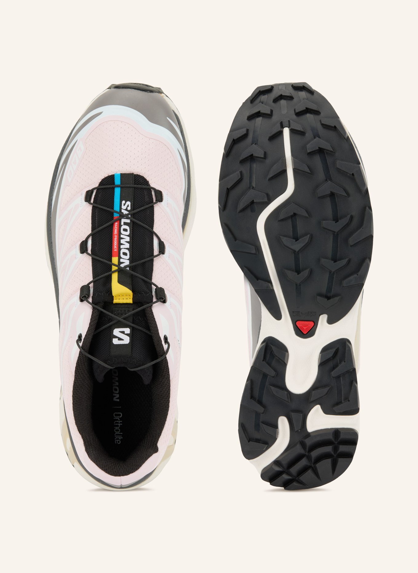 SALOMON Sneaker XT-6: HELLROSA / DUNKELGRAU / WEISS
