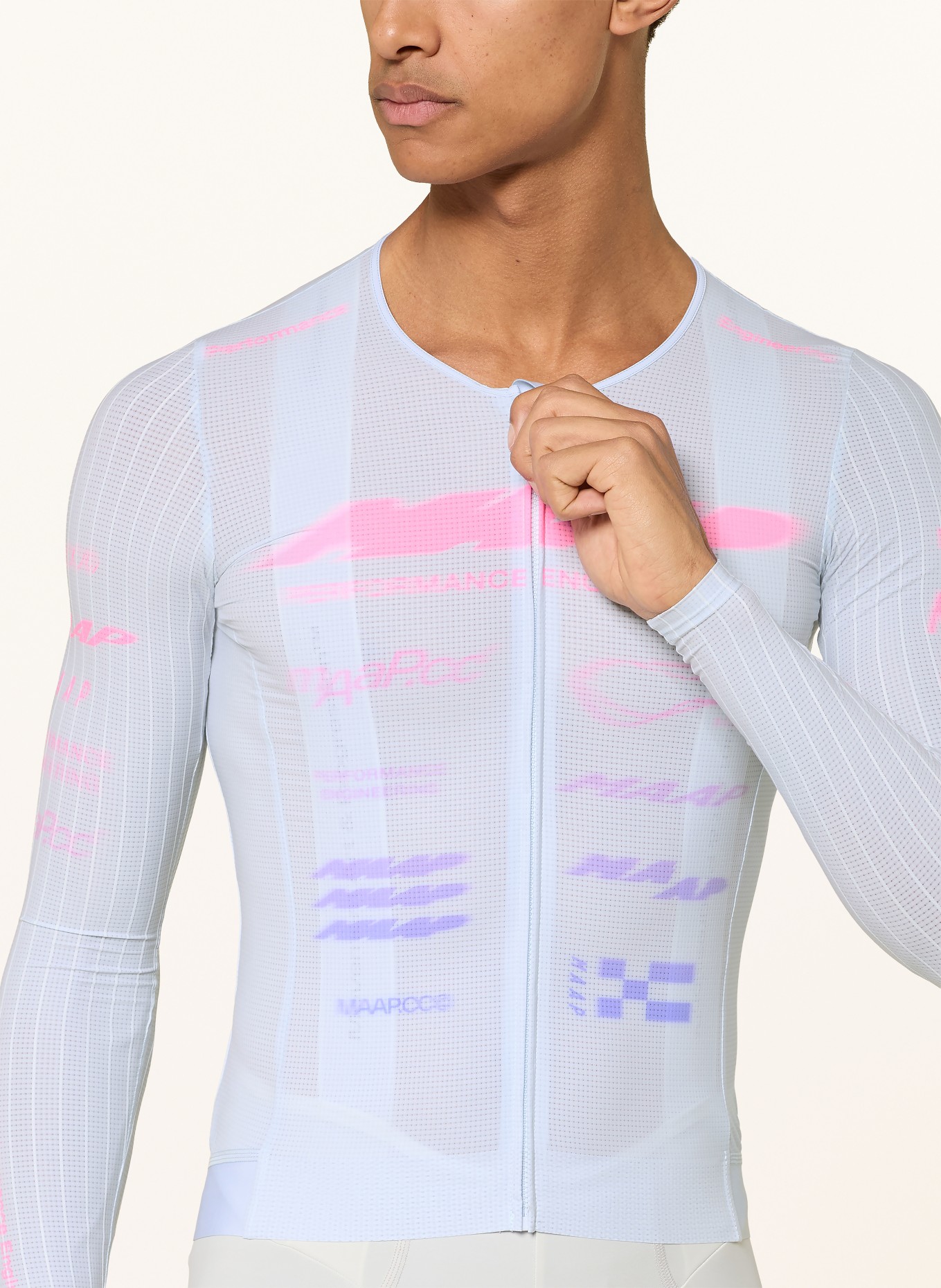 MAAP Fietsshirt BETA PRO AERO LS: LICHTBLAUW / PAARS / ROZE