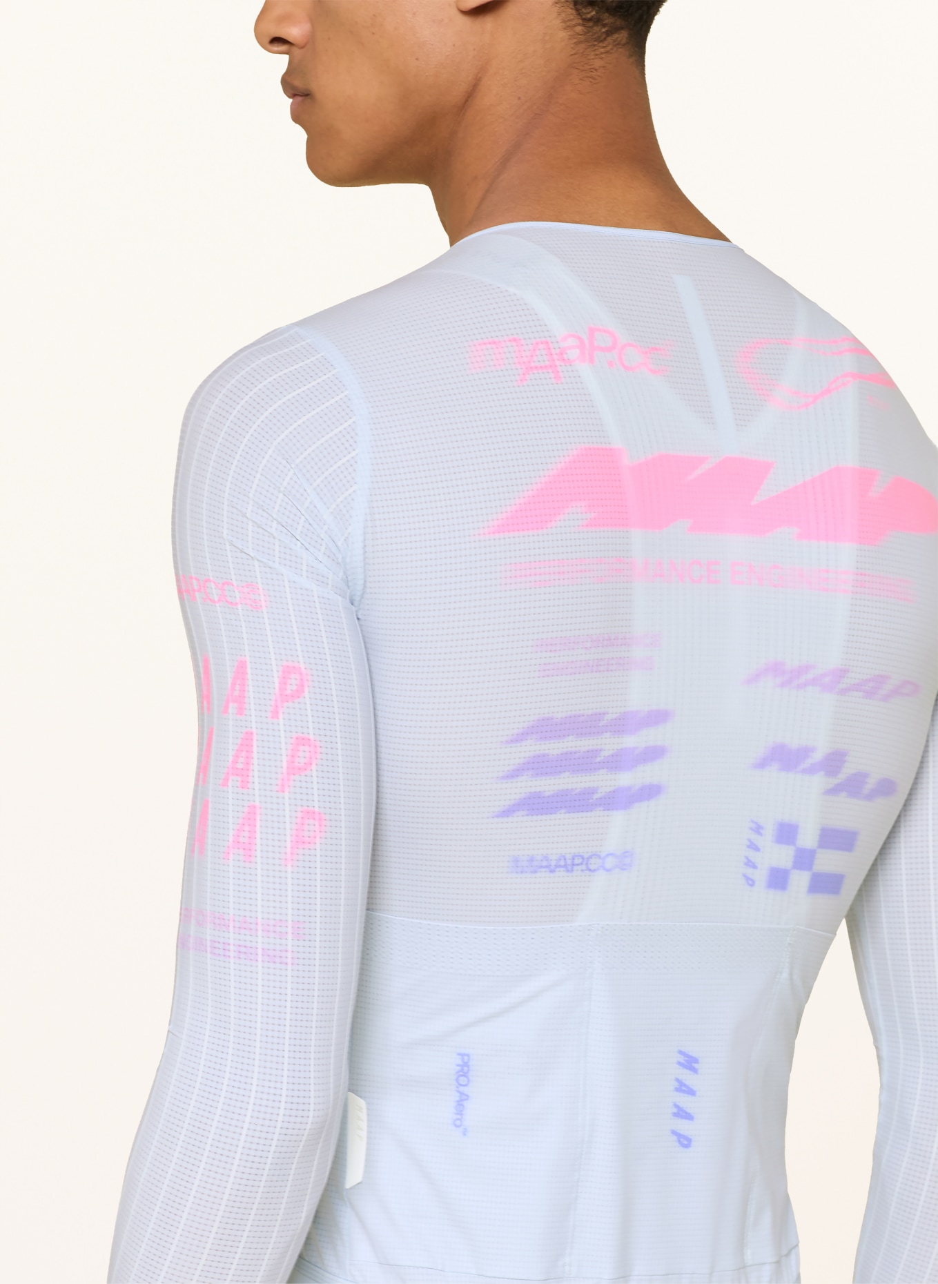 MAAP Fietsshirt BETA PRO AERO LS: LICHTBLAUW / PAARS / ROZE
