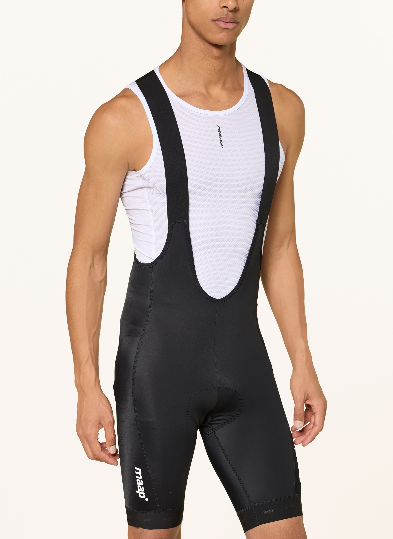 MAAP Fietsbroek TRAINING BIB 3.0 met bretels en gewatteerd inzetstuk: ZWART