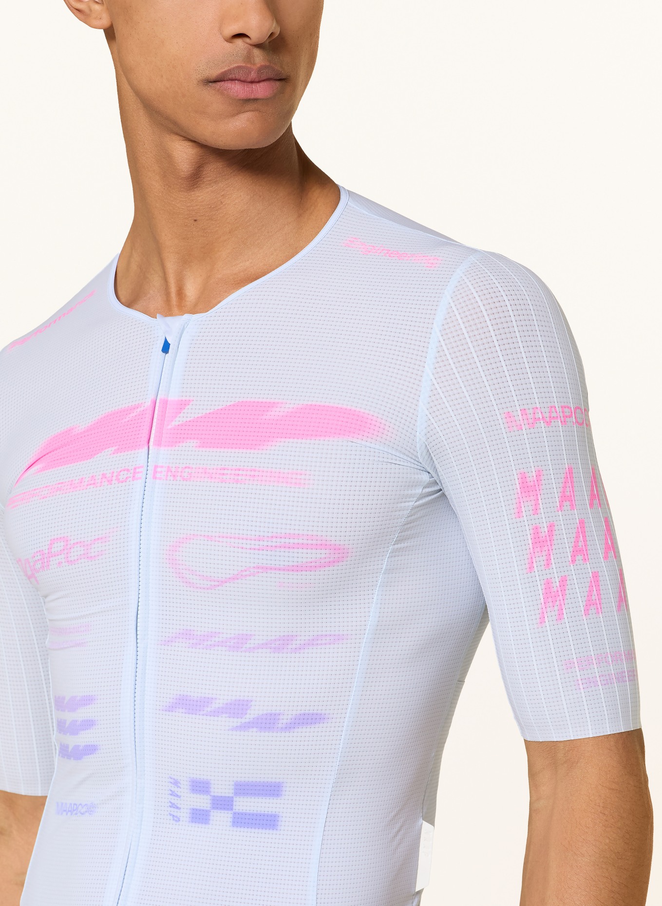 MAAP Fietsshirt BETA PRO AERO: LICHTBLAUW / PAARS / ROZE