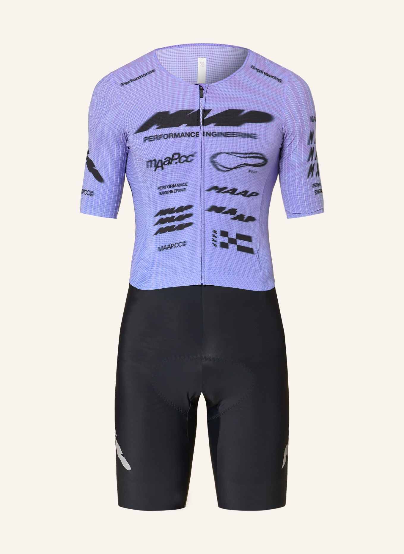 MAAP Speedsuit BETA PRO AERO met gewatteerd inzetstuk: PAARS / ZWART