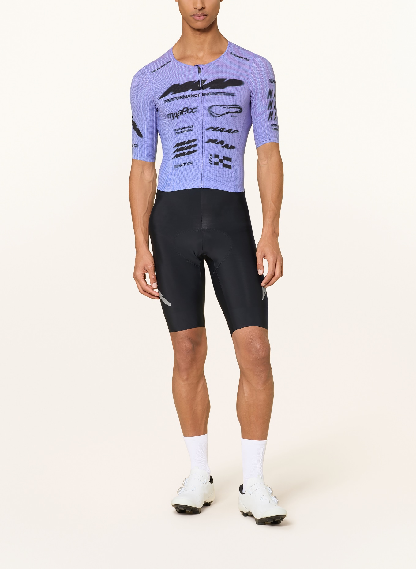 MAAP Speedsuit BETA PRO AERO met gewatteerd inzetstuk: PAARS / ZWART