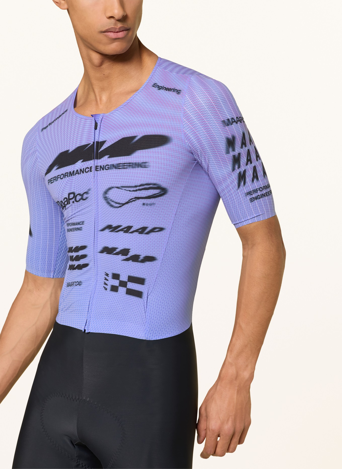 MAAP Speedsuit BETA PRO AERO met gewatteerd inzetstuk: PAARS / ZWART