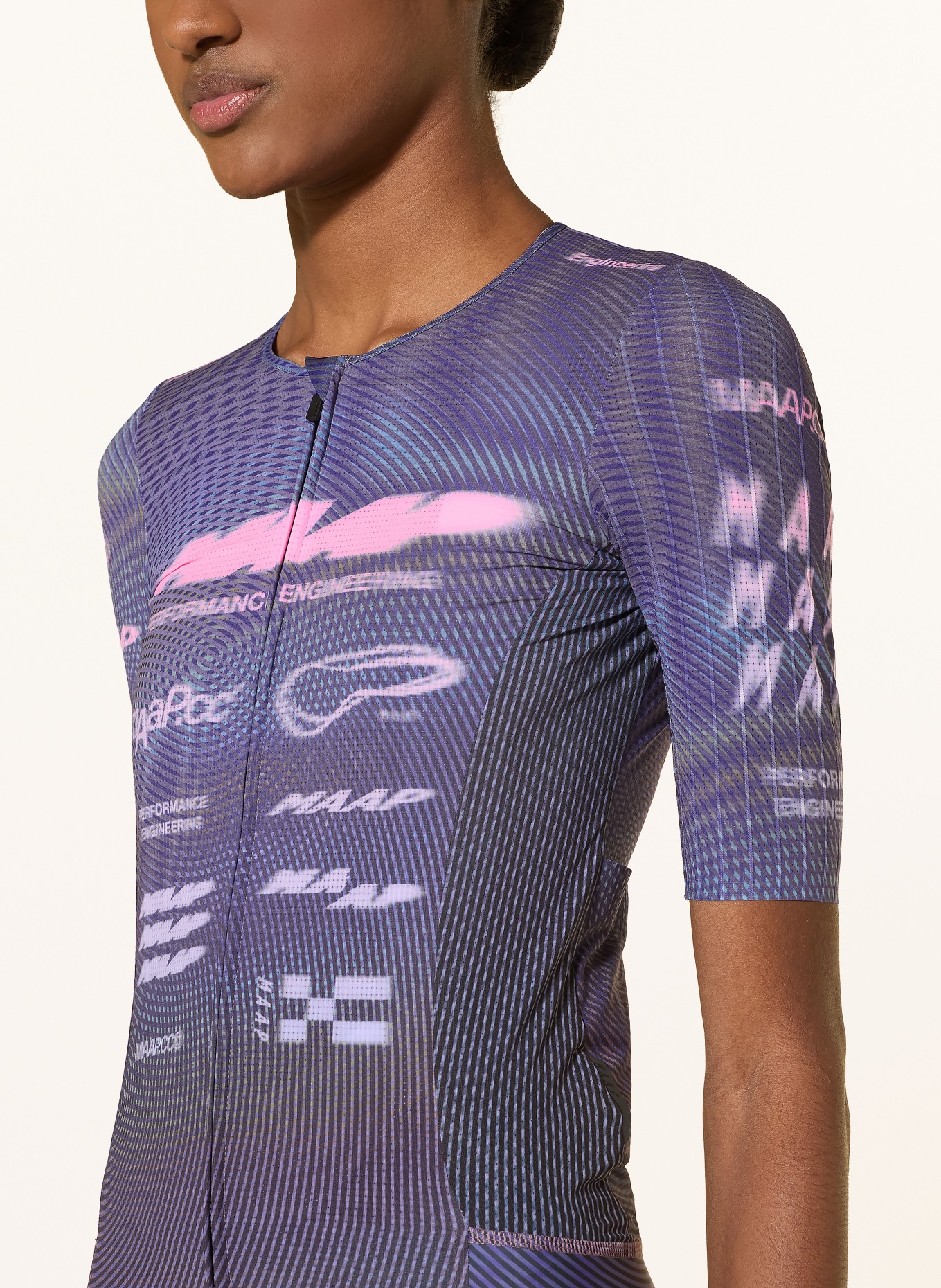 MAAP Fietsshirt BETA PRO AERO: PAARS / NEONROZE / ZWART