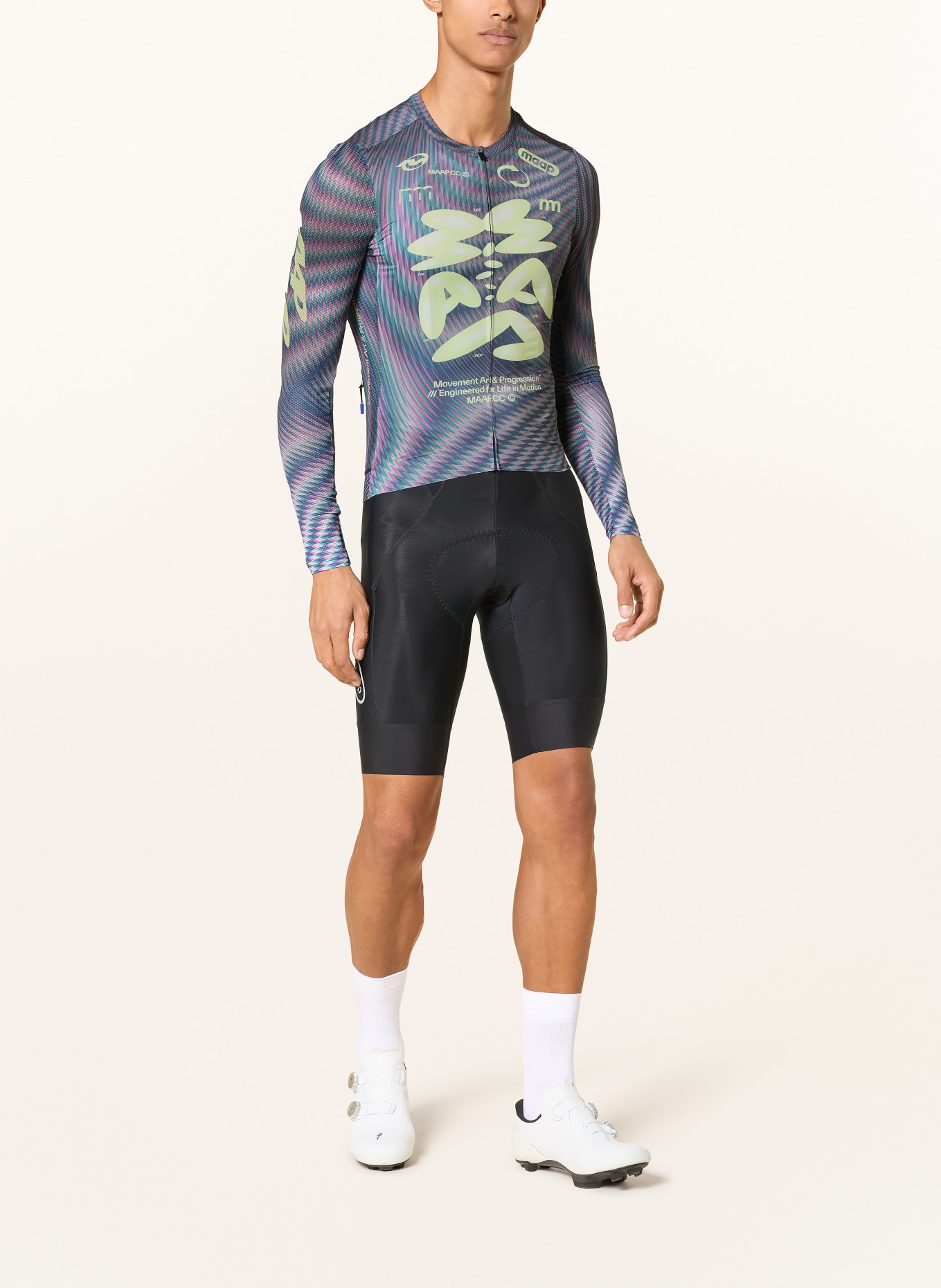 MAAP Radtrikot SPECTRUM PRO AIR LS JERSEY 3.0: HELLGRÜN / ROSA / BLAU
