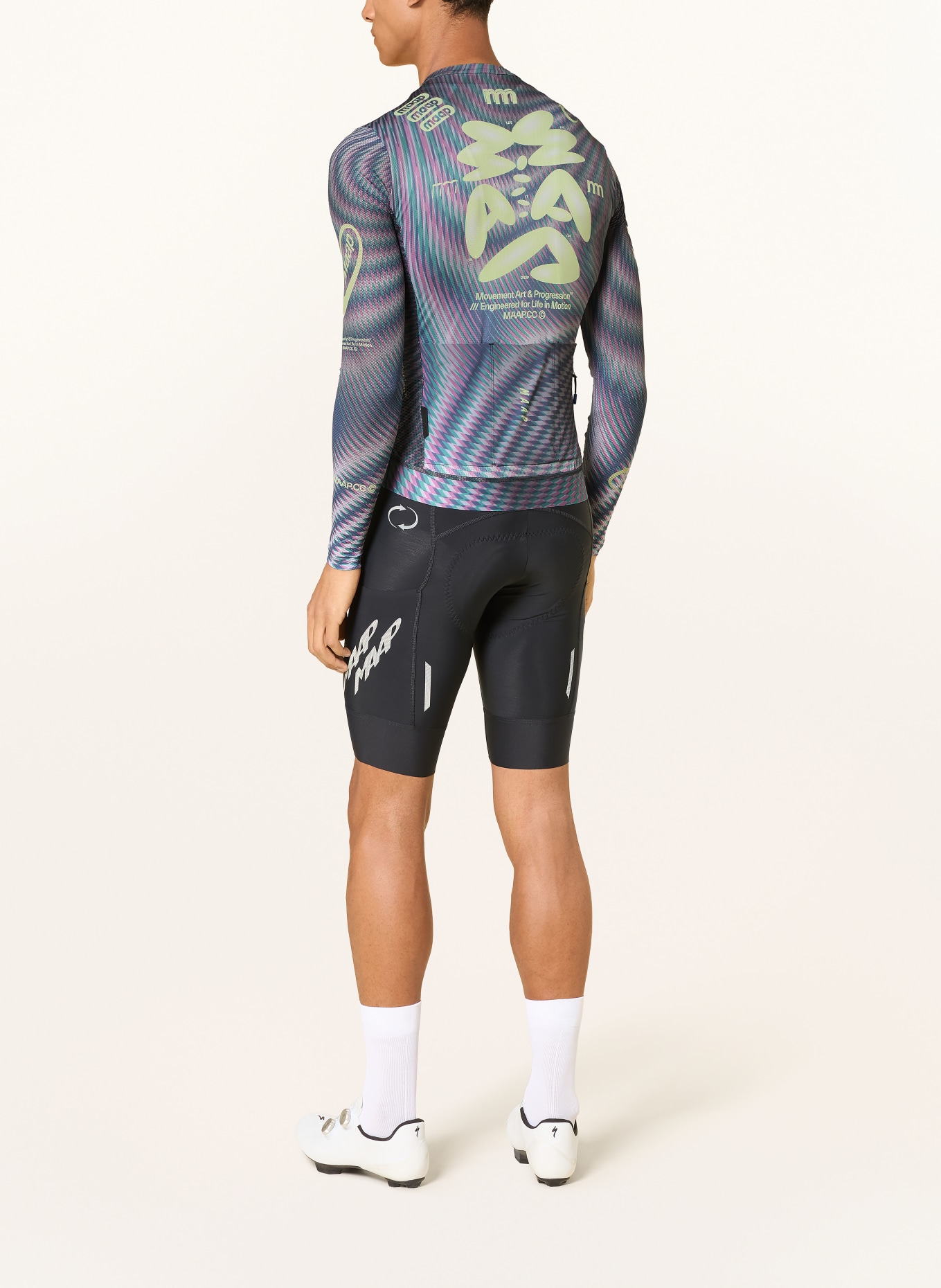 MAAP Radtrikot SPECTRUM PRO AIR LS JERSEY 3.0: HELLGRÜN / ROSA / BLAU