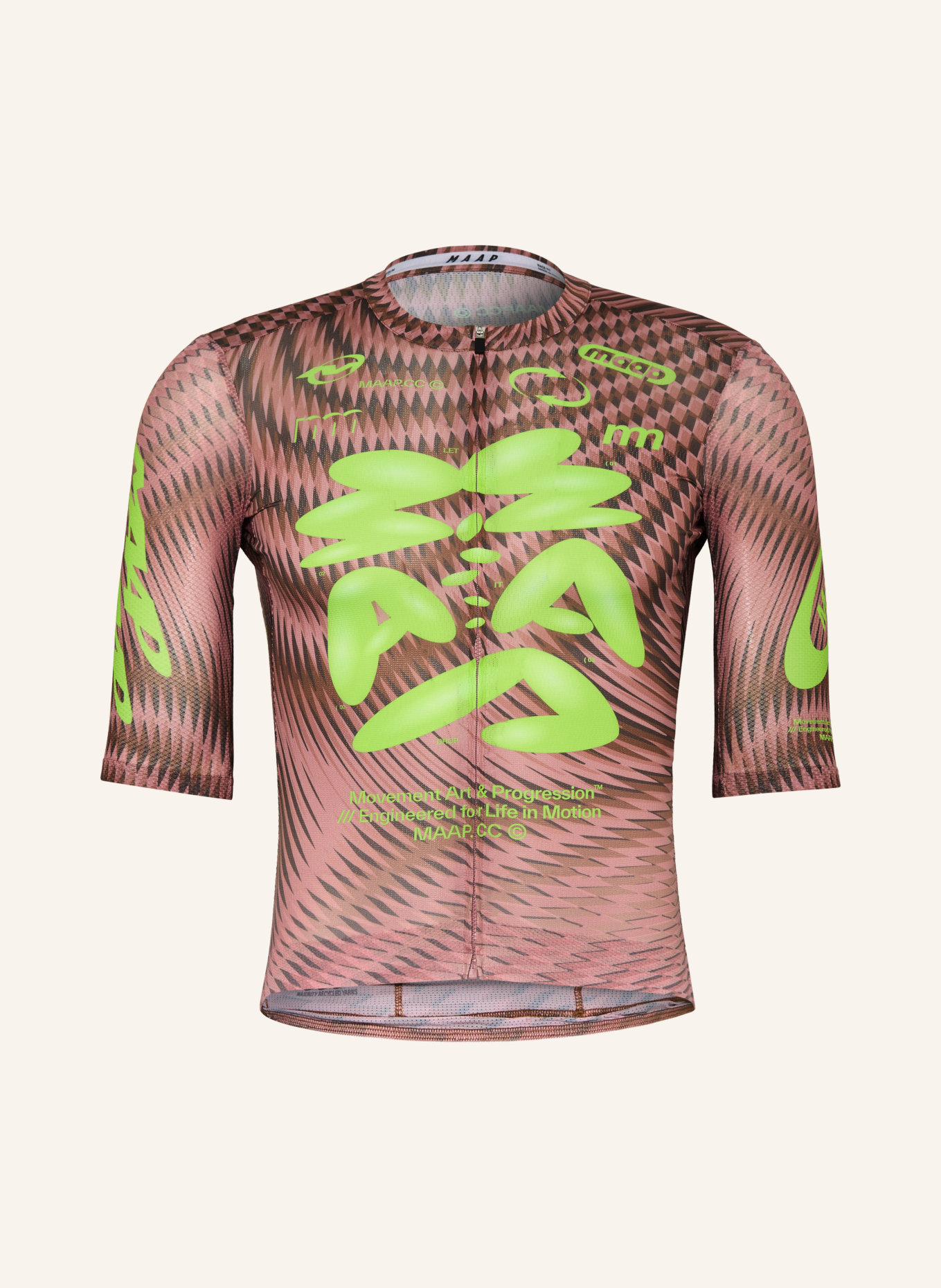 MAAP Radtrikot SPECTRUM PRO AIR JERSEY 3.0: HELLROT / DUNKELGRAU / NEONGRÜN
