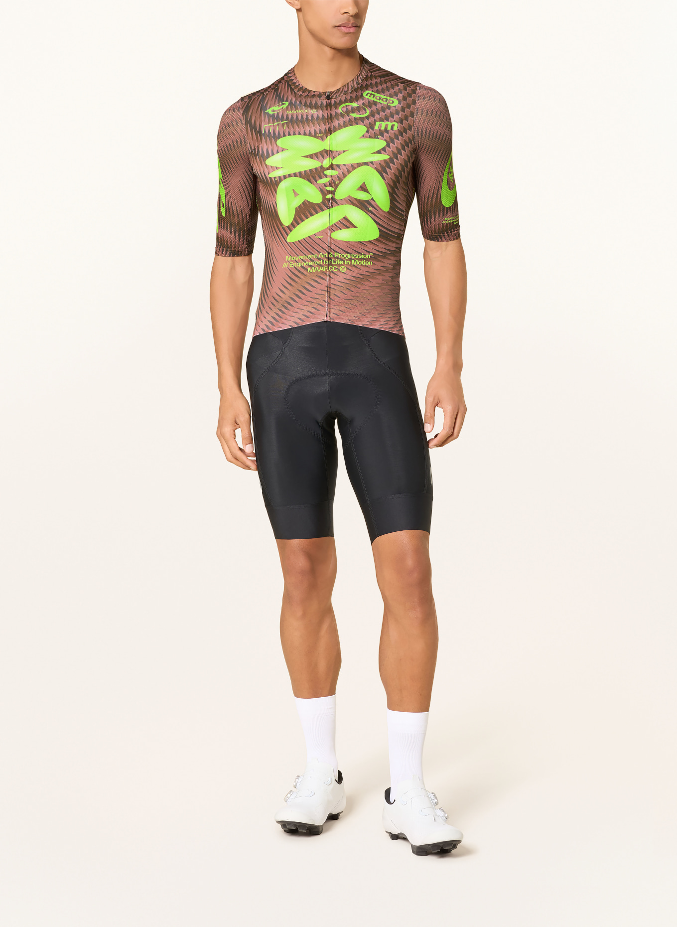 MAAP Radtrikot SPECTRUM PRO AIR JERSEY 3.0: HELLROT / DUNKELGRAU / NEONGRÜN