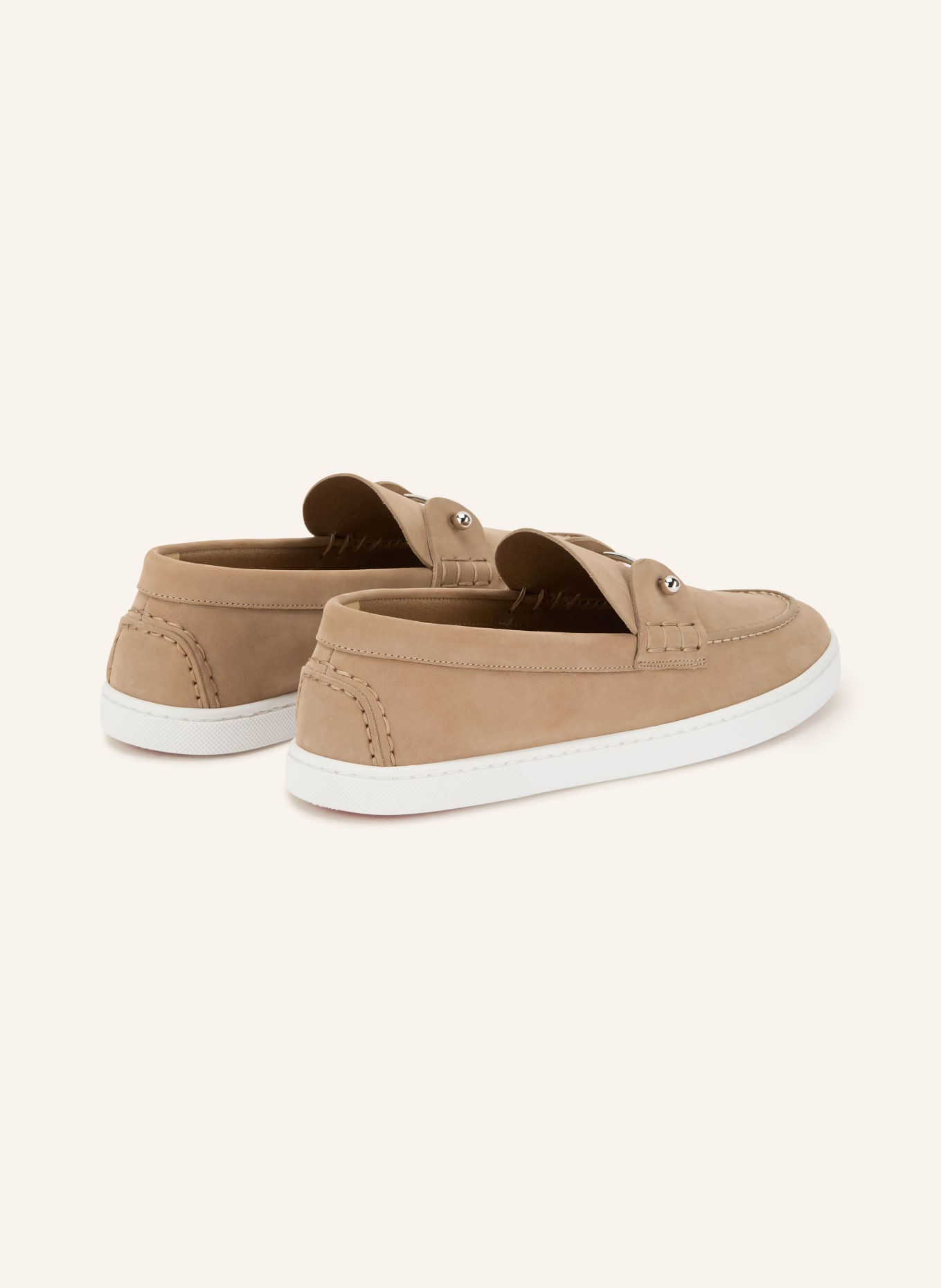 Christian Louboutin Loafer CHAMBELIBOAT: HELLBRAUN / SILBER