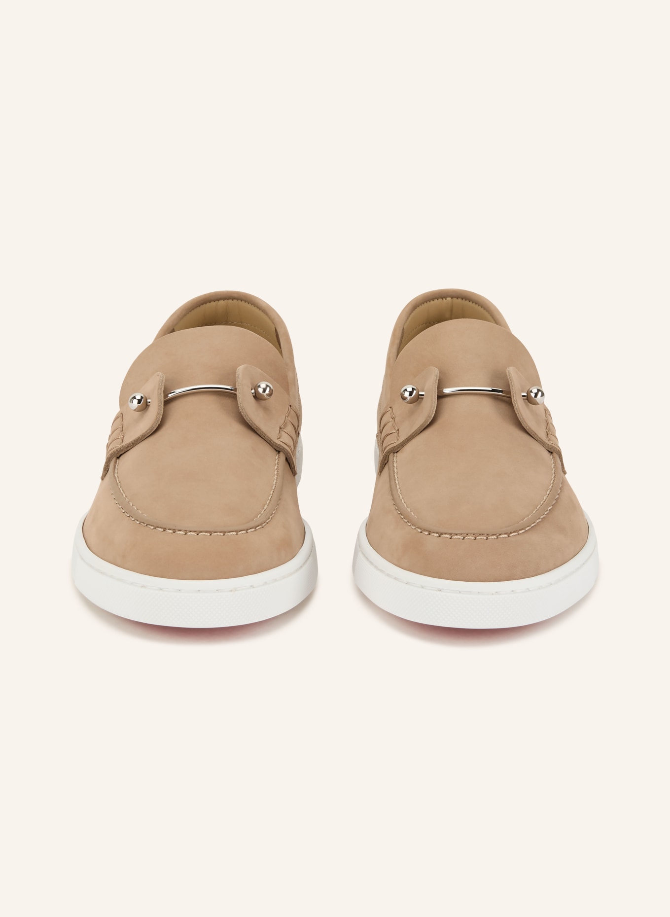 Christian Louboutin Loafer CHAMBELIBOAT: HELLBRAUN / SILBER