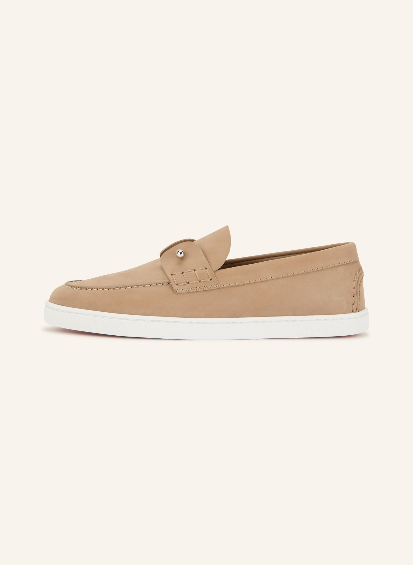 Christian Louboutin Loafer CHAMBELIBOAT: HELLBRAUN / SILBER
