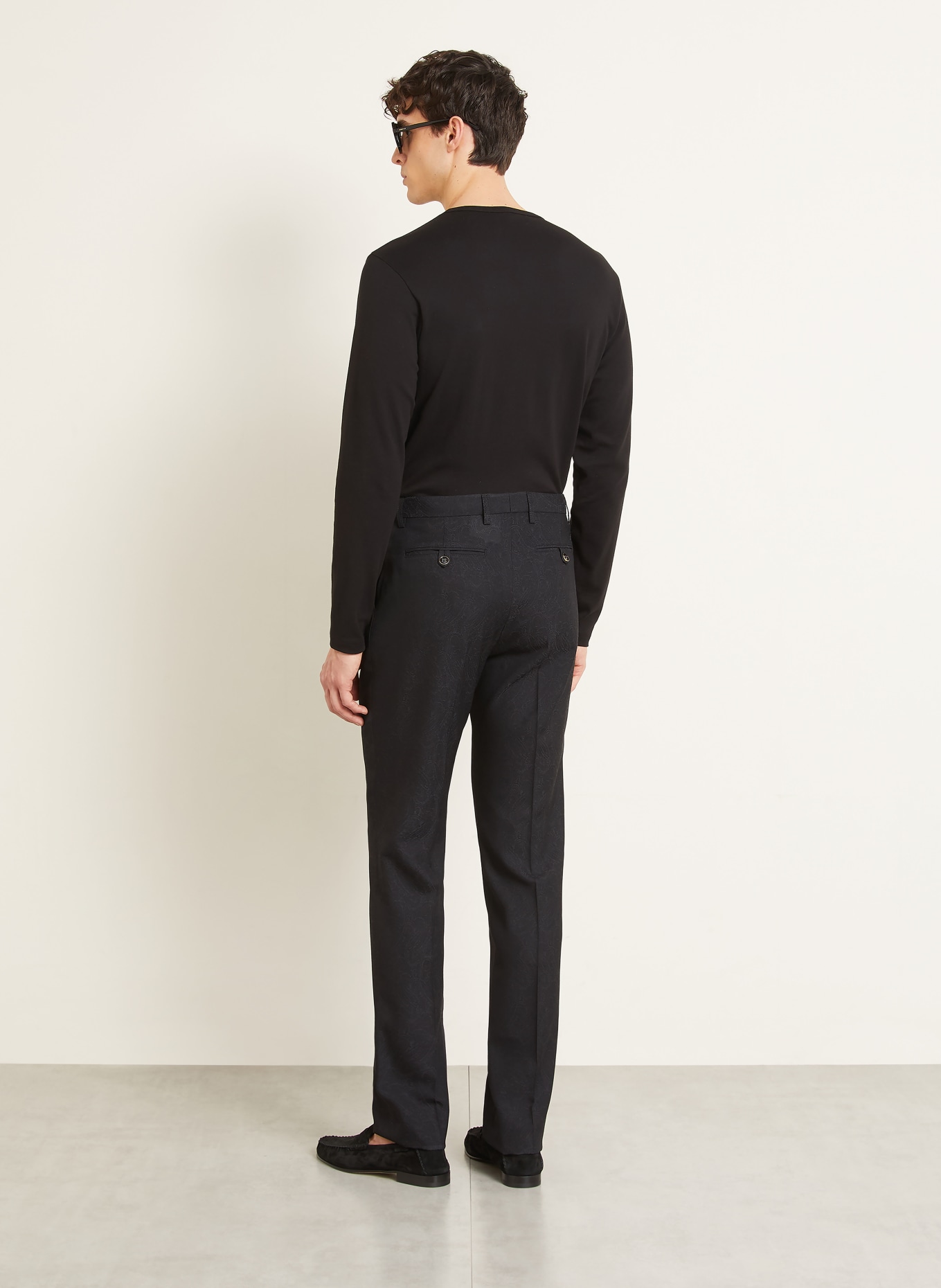 ETRO Slim fit-kostymbyxor i jacquard: N0000 BLACK