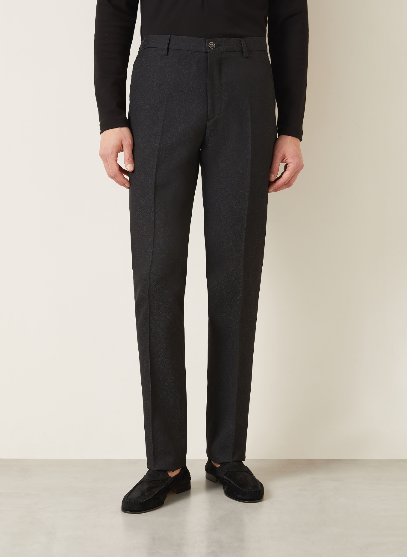 ETRO Slim fit-kostymbyxor i jacquard: N0000 BLACK