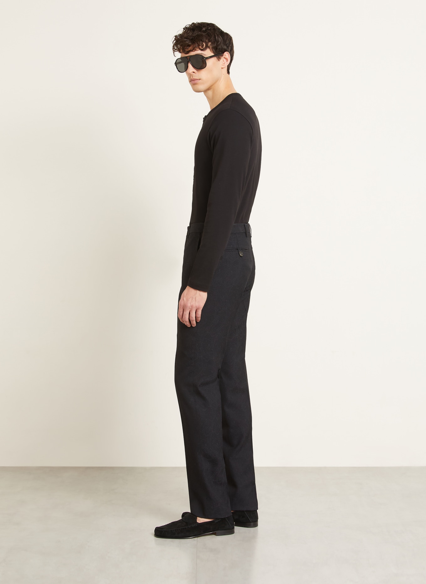ETRO Slim fit-kostymbyxor i jacquard: N0000 BLACK