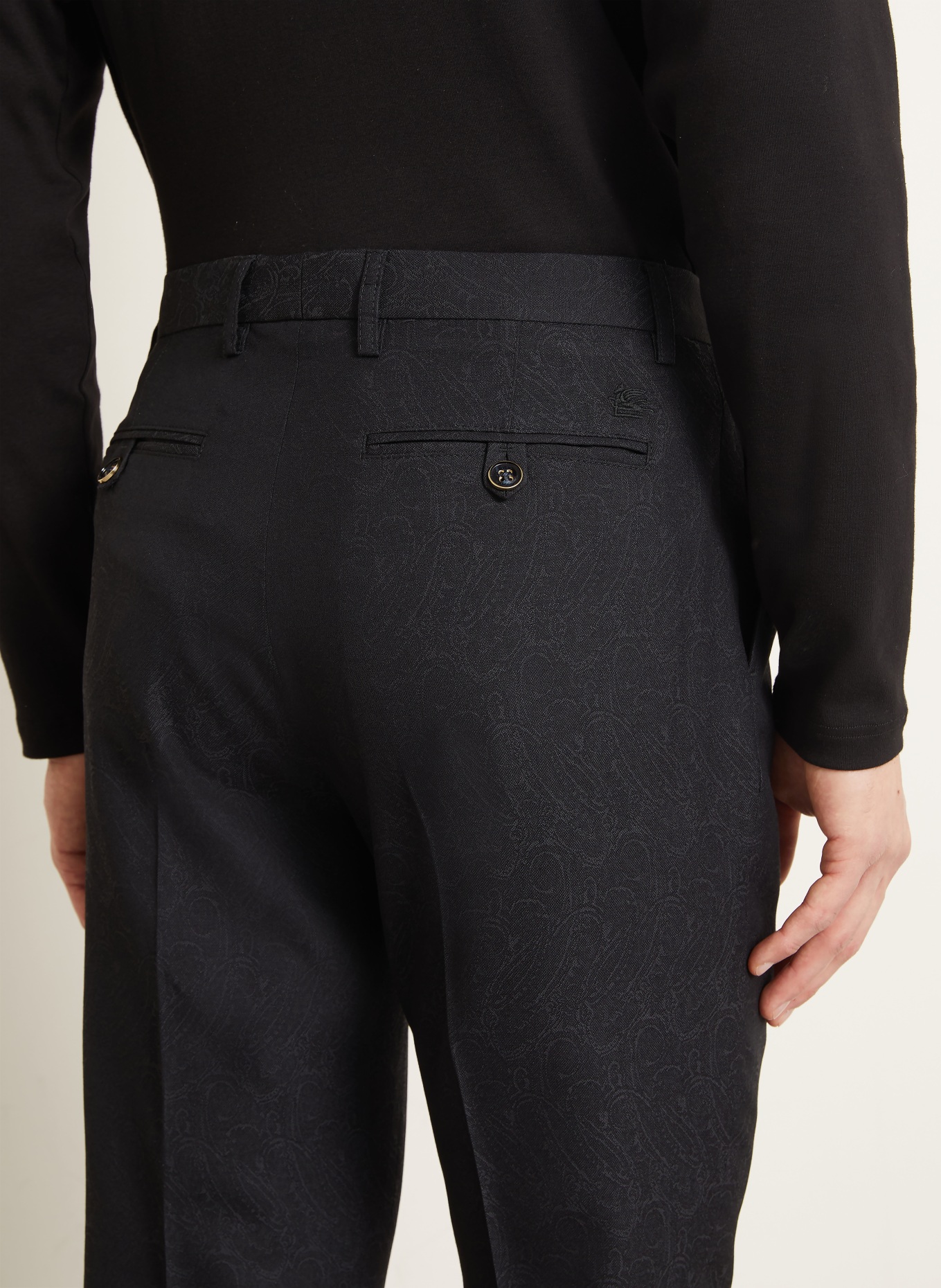 ETRO Slim fit-kostymbyxor i jacquard: N0000 BLACK
