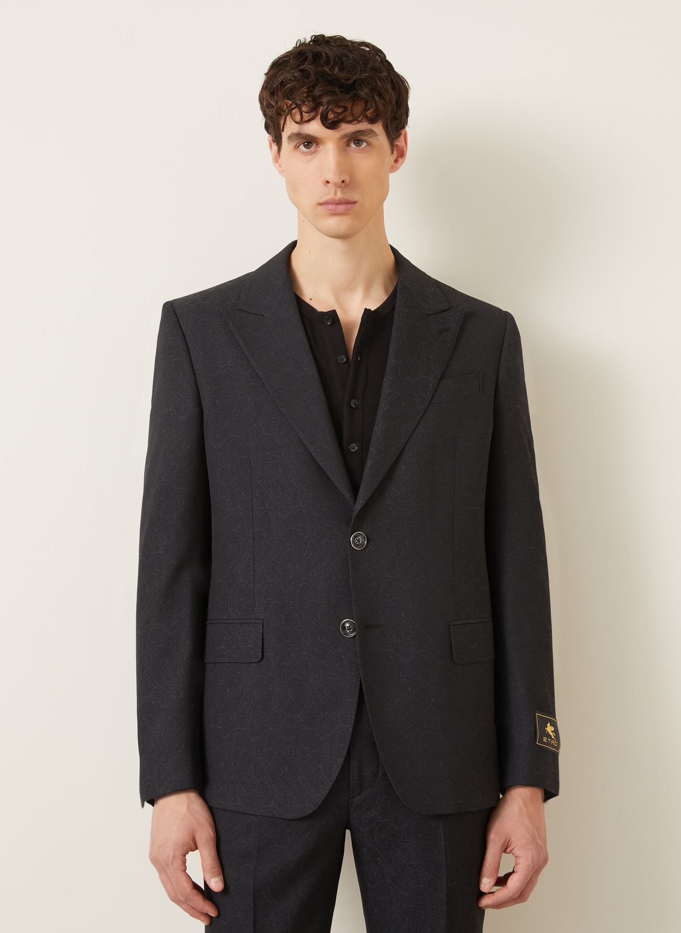 ETRO Slim fit colbert van jacquard: N0000 BLACK