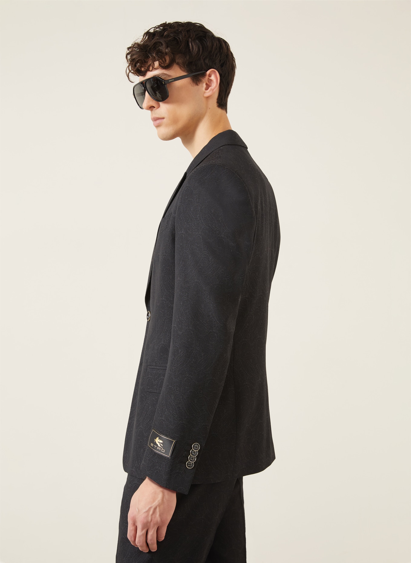 ETRO Slim fit colbert van jacquard: N0000 BLACK
