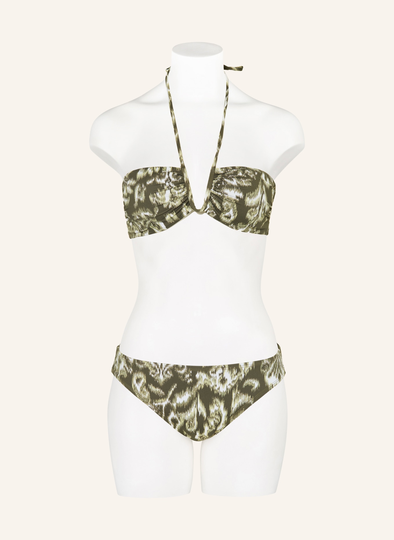 LAUREN RALPH LAUREN Basic Bikini Bottoms WARP FLORAL: KHAKI / OLIVE / WHITE