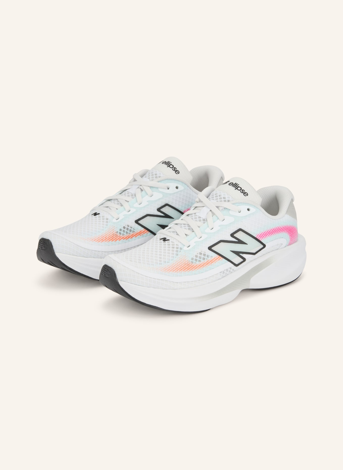 new balance ELLIPSE V1 Running Shoes: WHITE / PINK / ORANGE