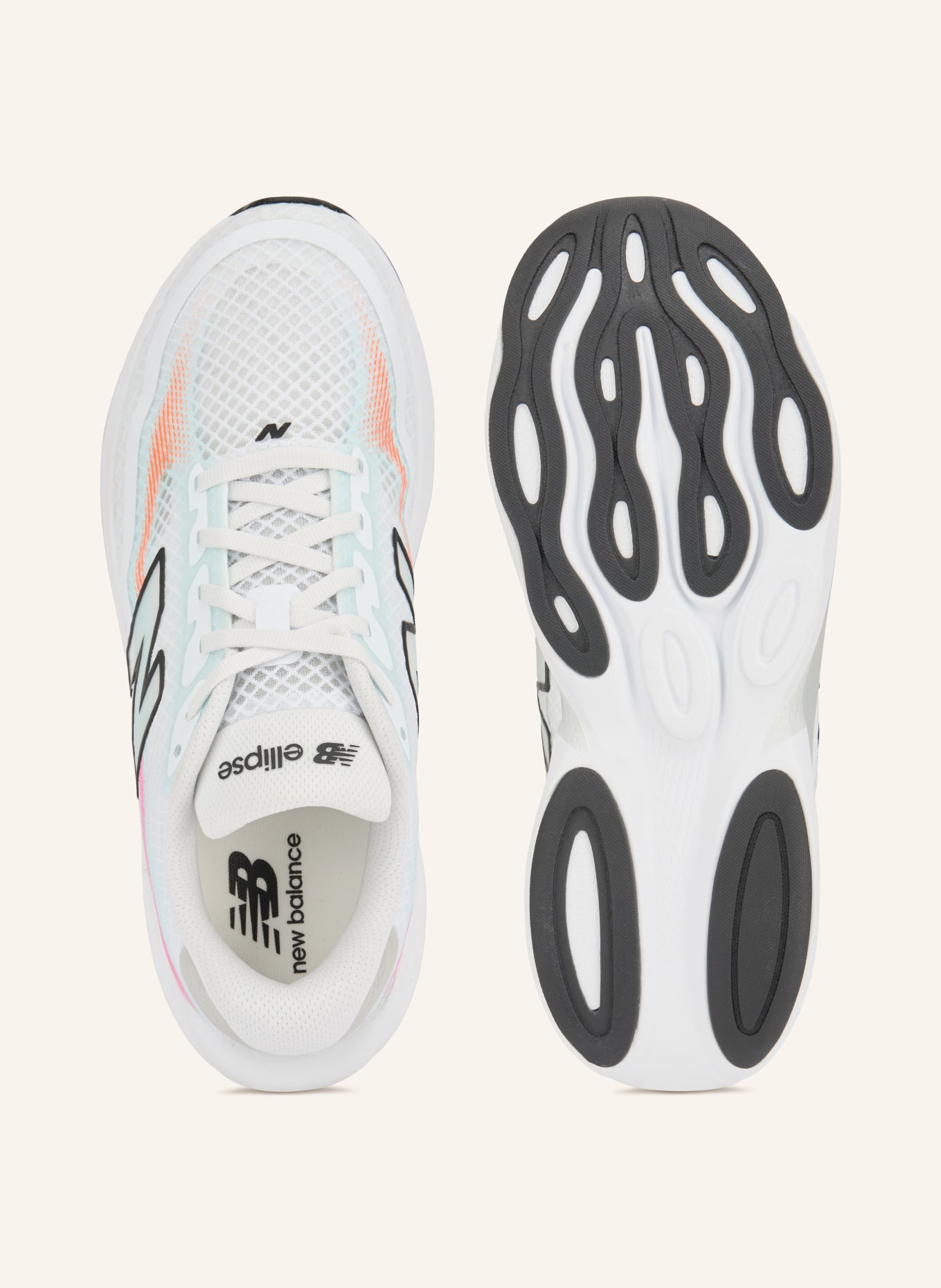 new balance ELLIPSE V1 Running Shoes: WHITE / PINK / ORANGE