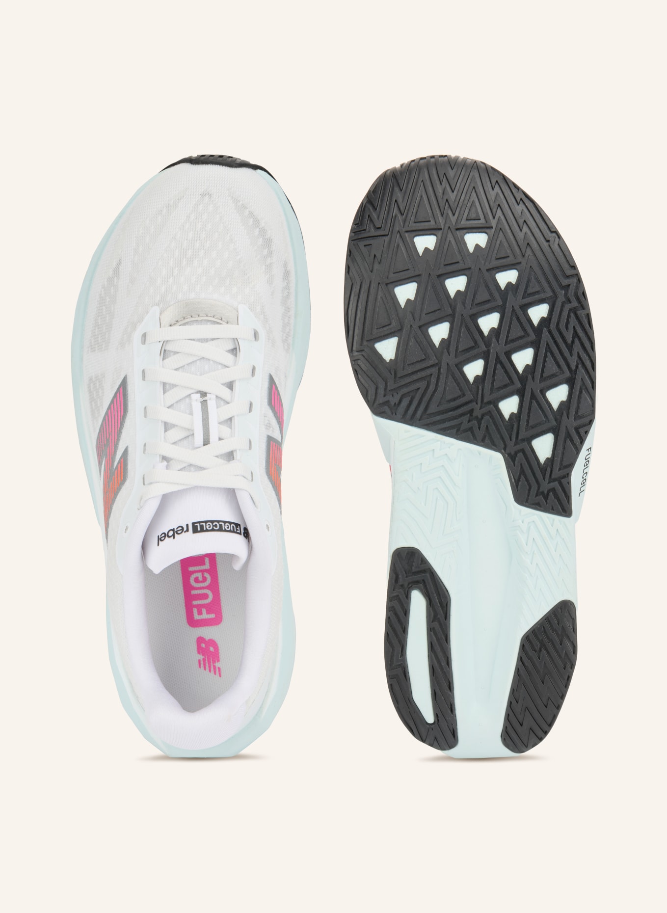 new balance FUELCELL REBEL V5 Running Shoes: WHITE / GRAY / RED