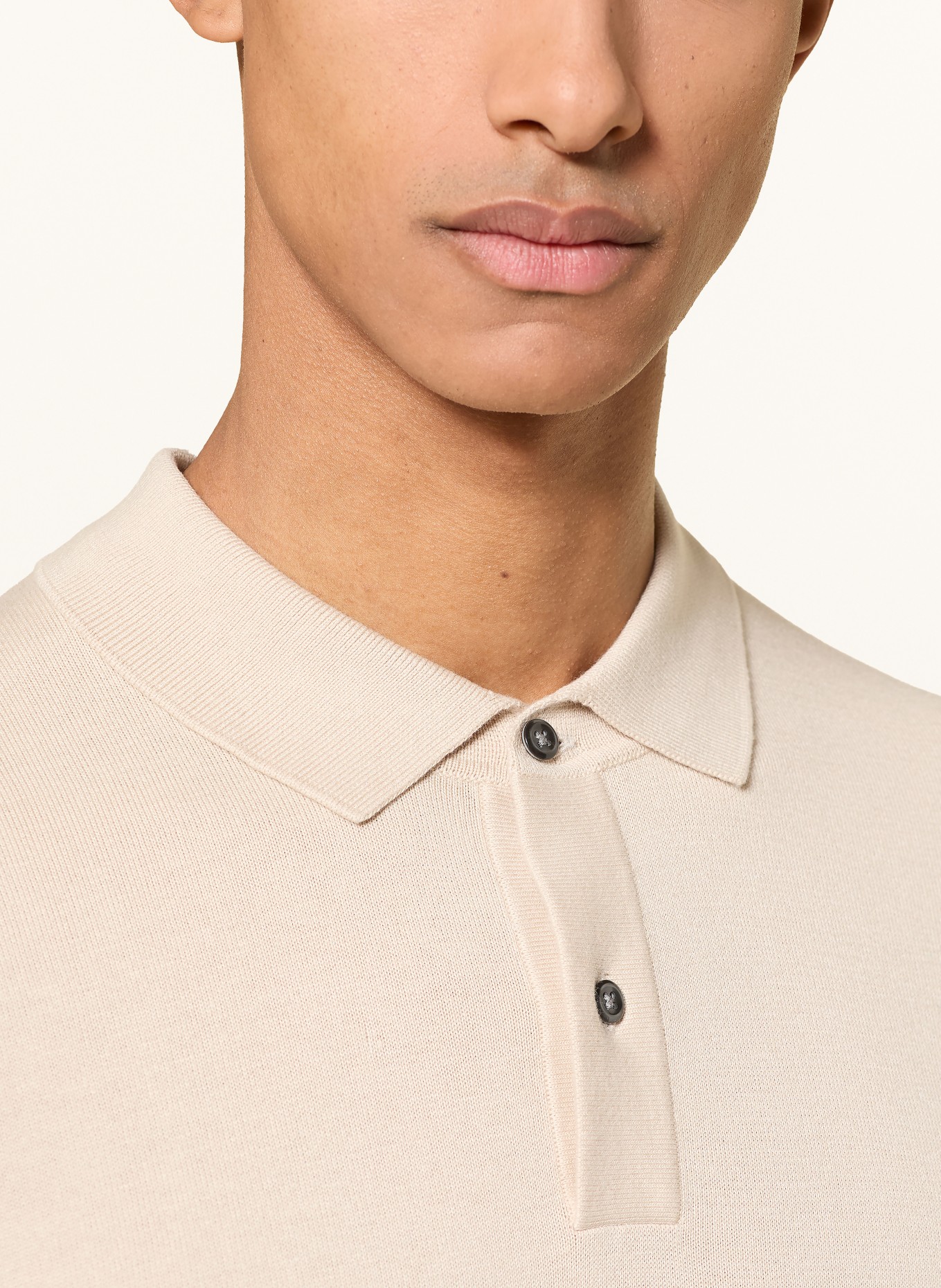 ROY ROBSON knitted polo shirt: BEIGE