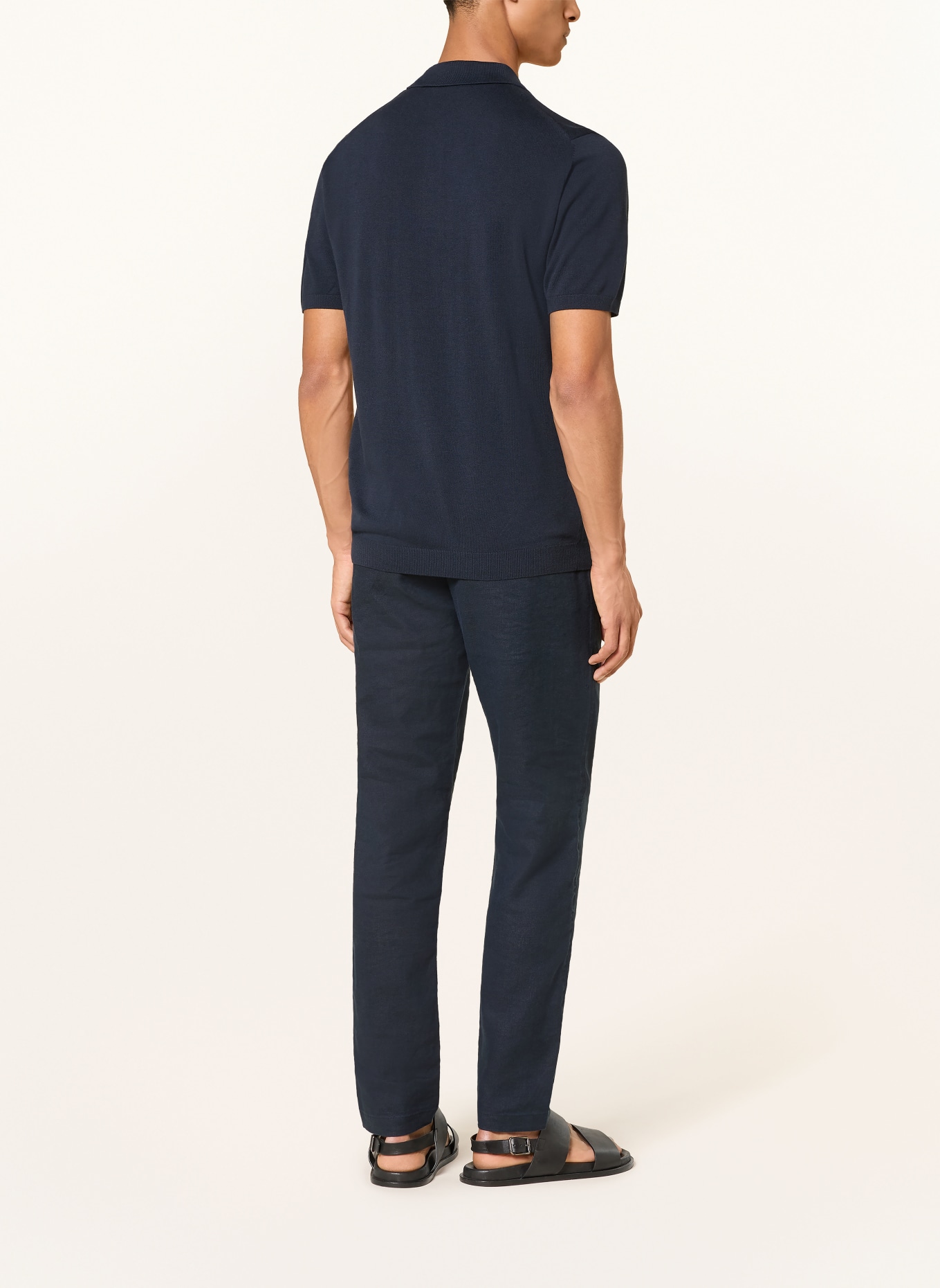 ROY ROBSON knitted polo shirt: DARK BLUE