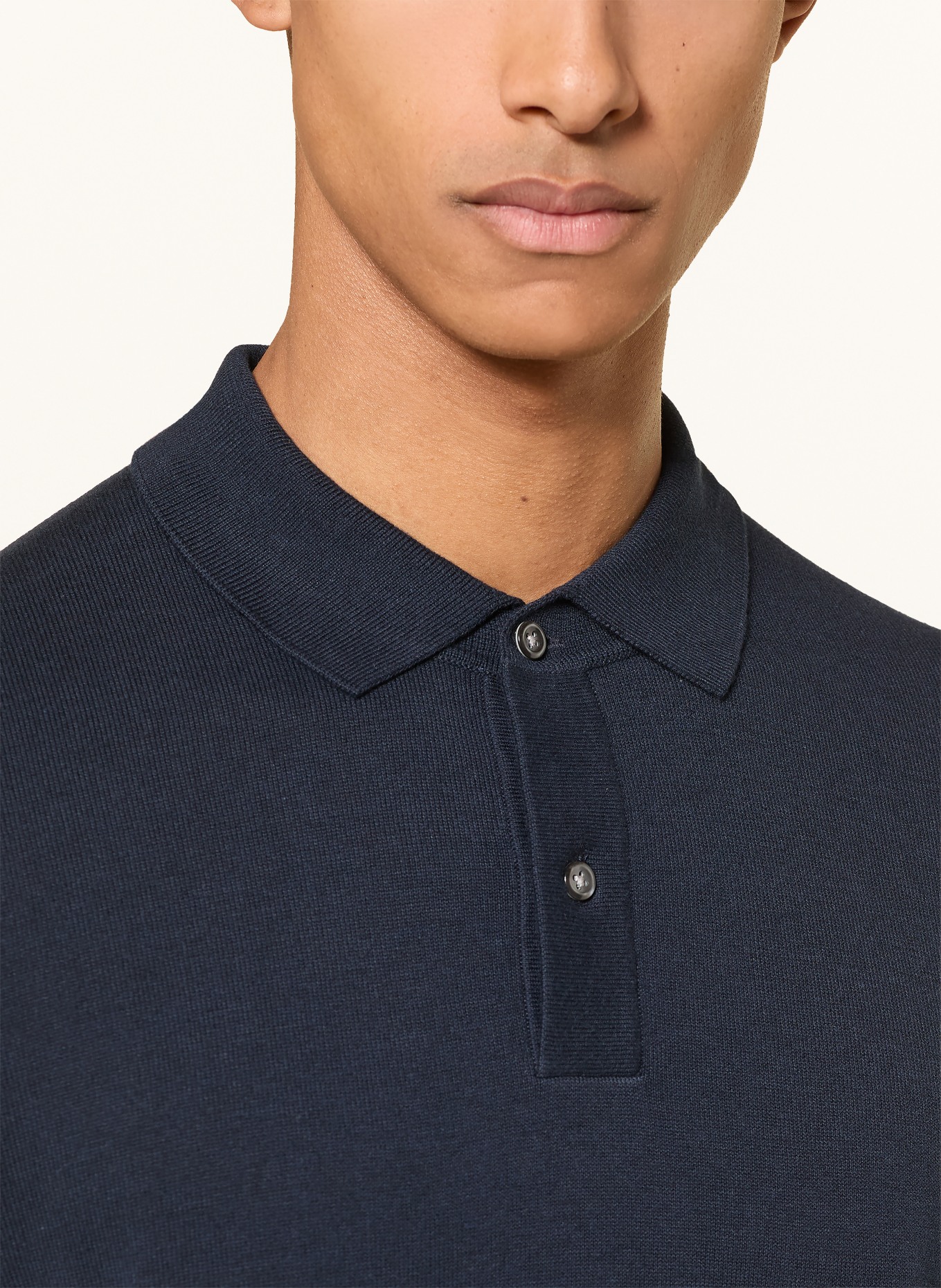 ROY ROBSON knitted polo shirt: DARK BLUE