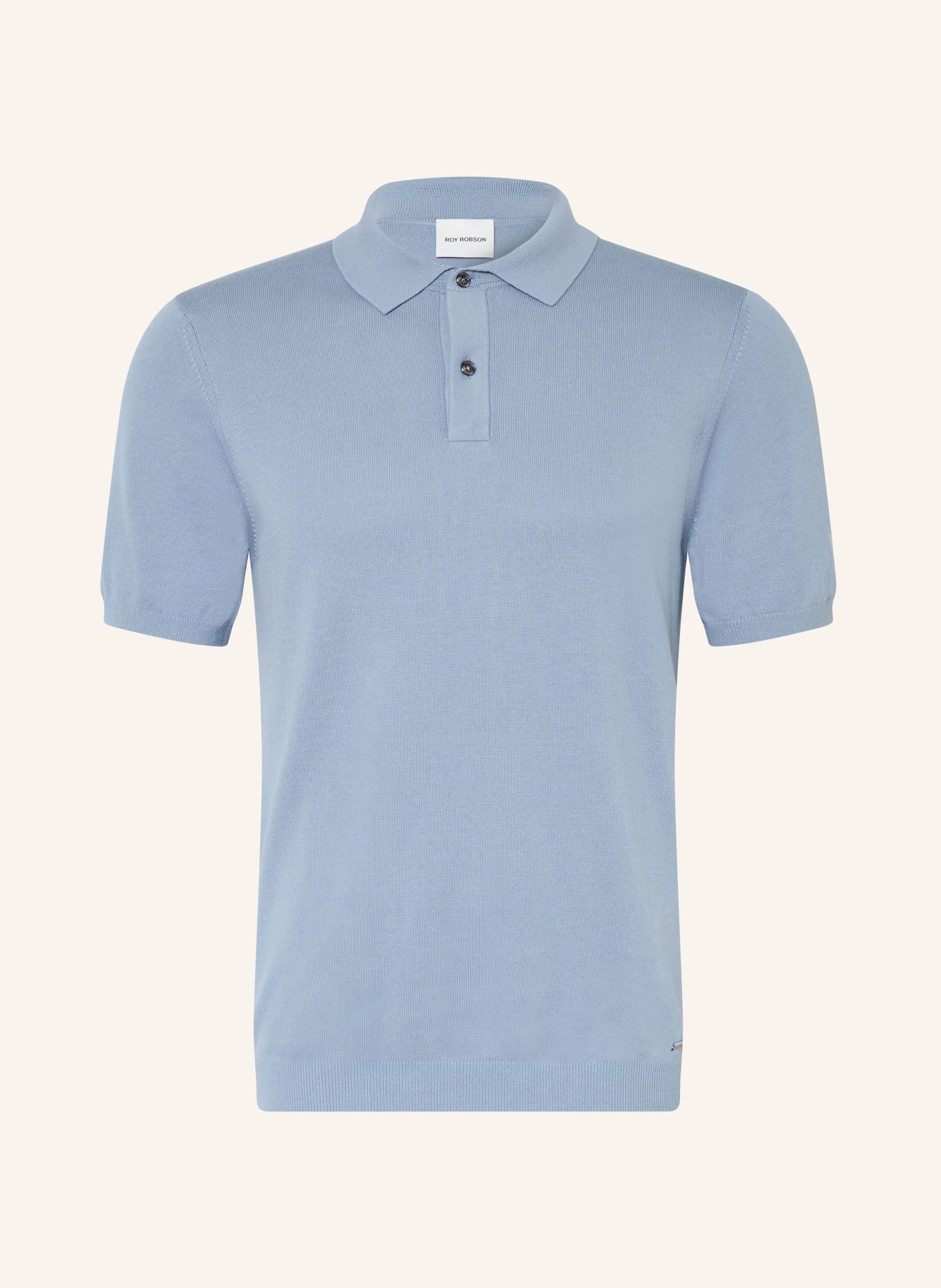 ROY ROBSON knitted polo shirt: BLUE GRAY