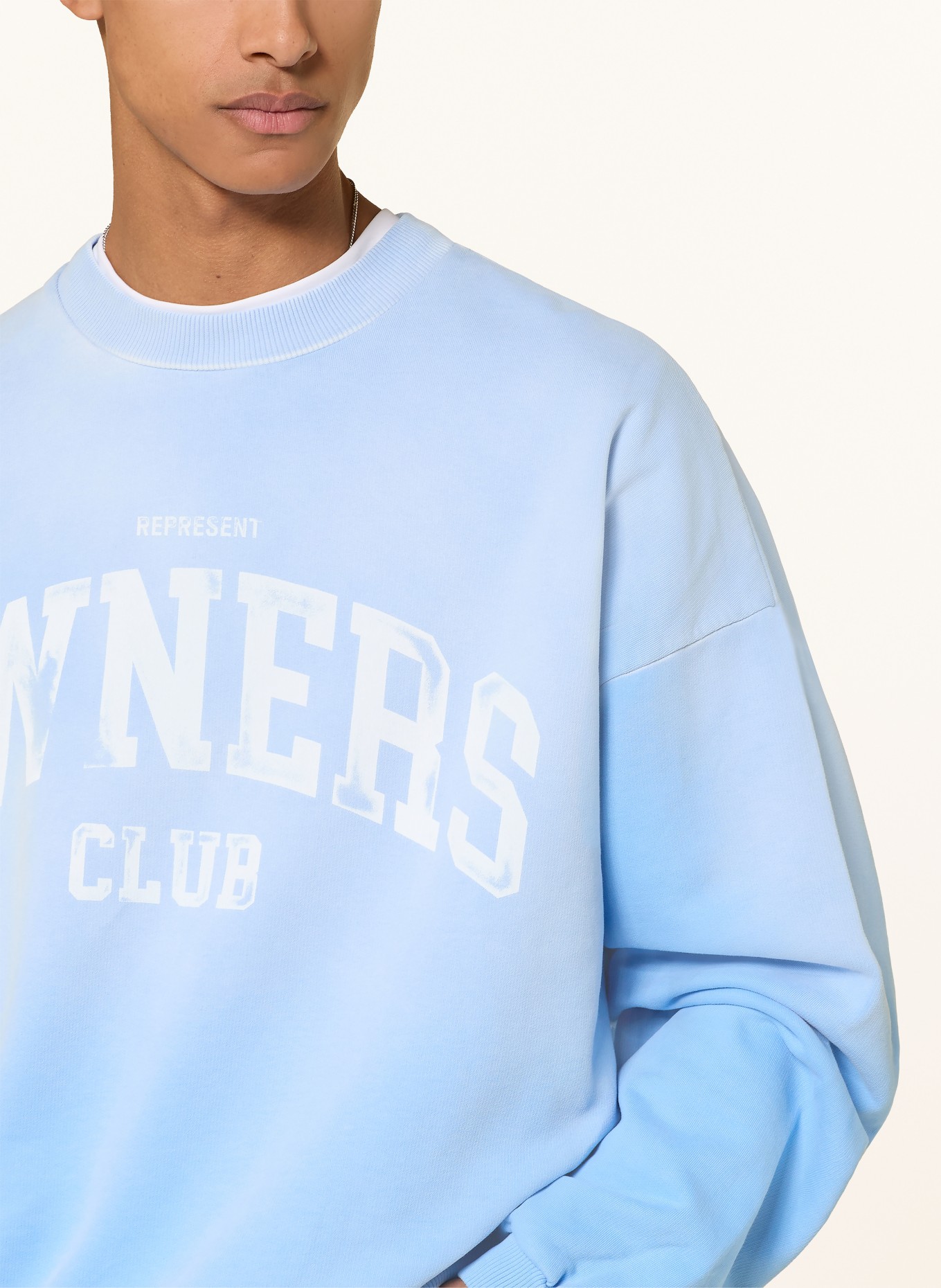 REPRESENT Sweatshirt: HELLBLAU / WEISS