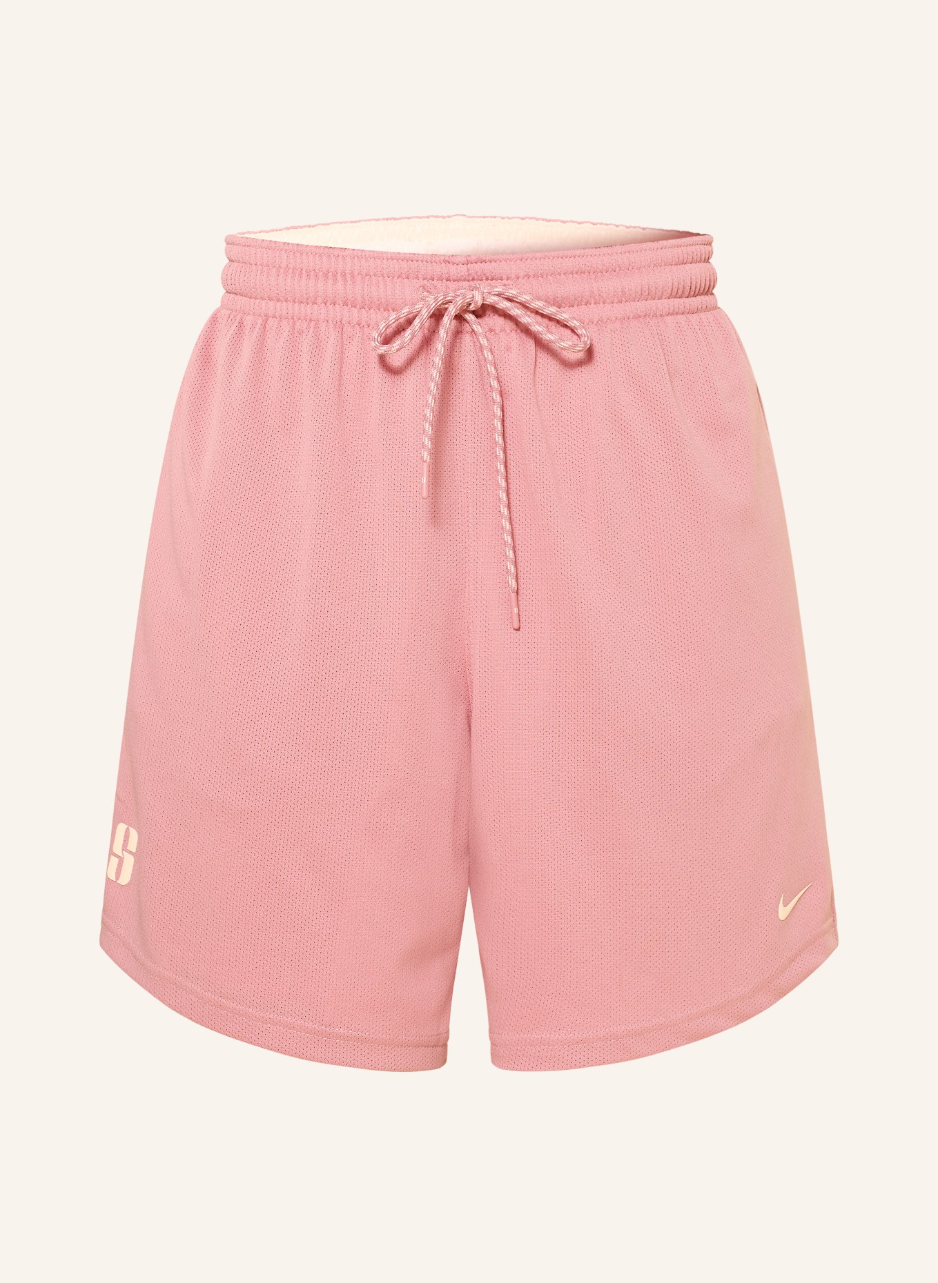 Nike Short de basket 2 en 1 SABRINA réversible: ROUGE CLAIR / ÉCRU