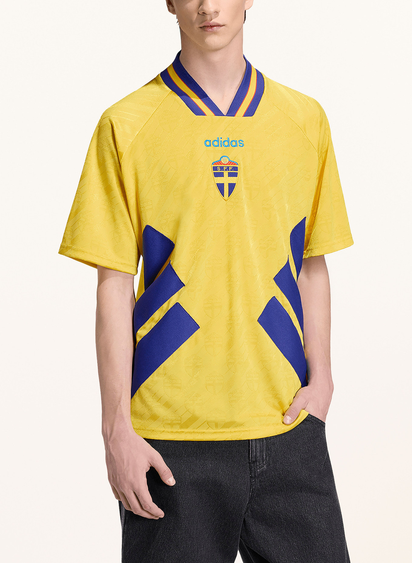 adidas Sweden 1994 Home Jersey: YELLOW / DARK BLUE