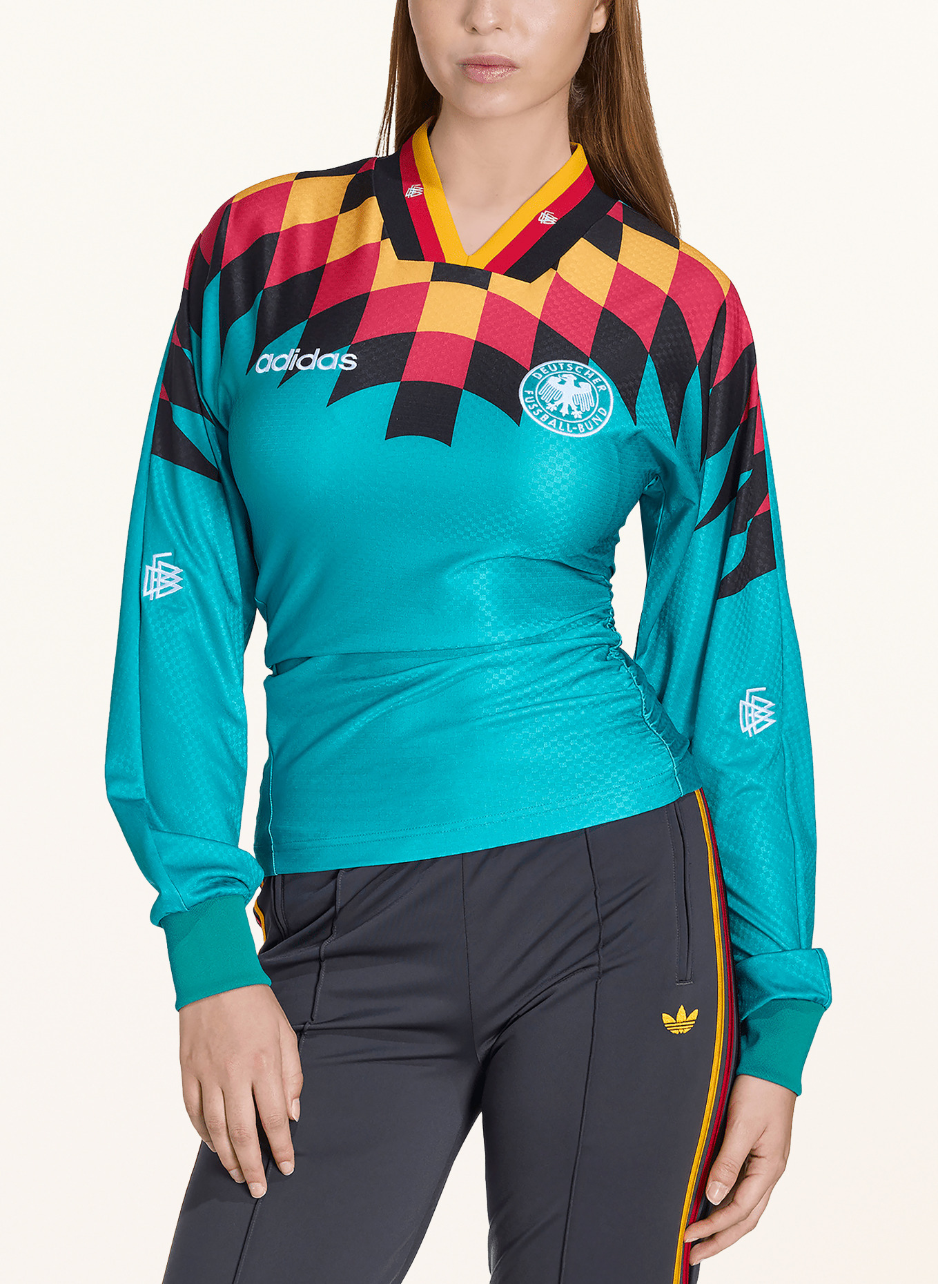 adidas Auswärtstrikot DEUTSCHLAND RECONSTRUCTED BRINGBACK: PETROL / GELB / SCHWARZ