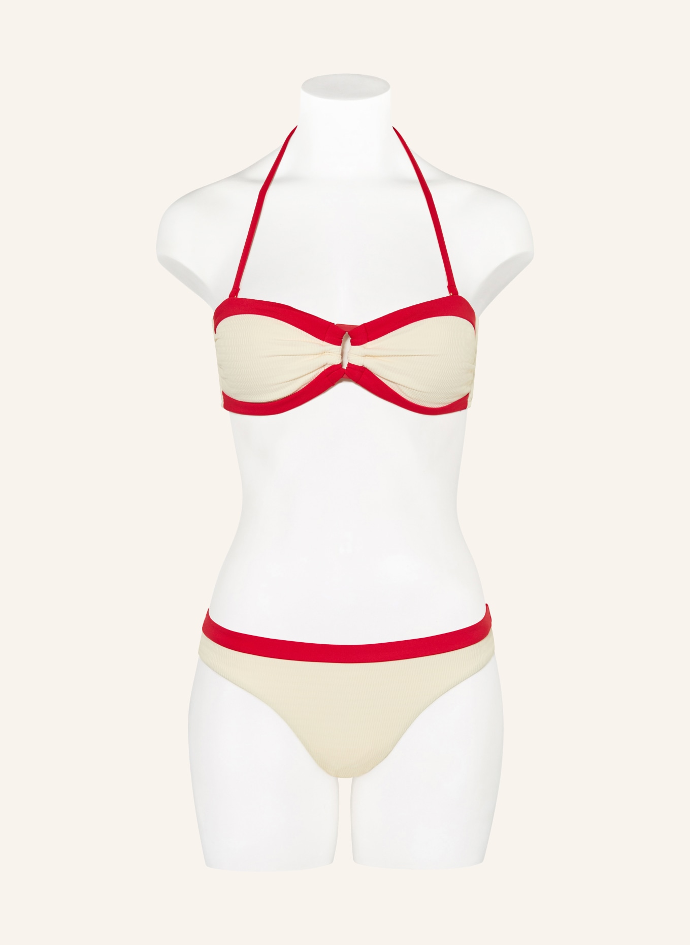 SEAFOLLY Bandeau-Bikini-Top BANDWAVE: ECRU / ROT
