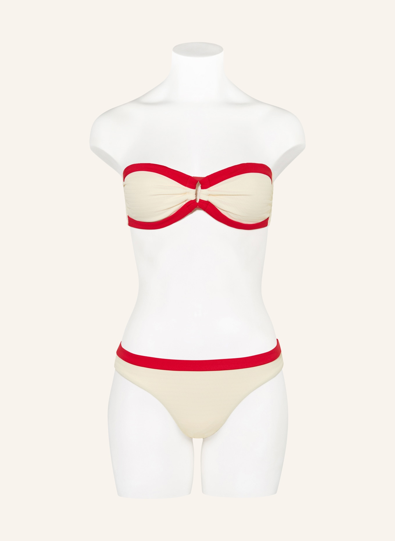 SEAFOLLY Basic-Bikini-Hose BANDWAVE: ECRU / ROT