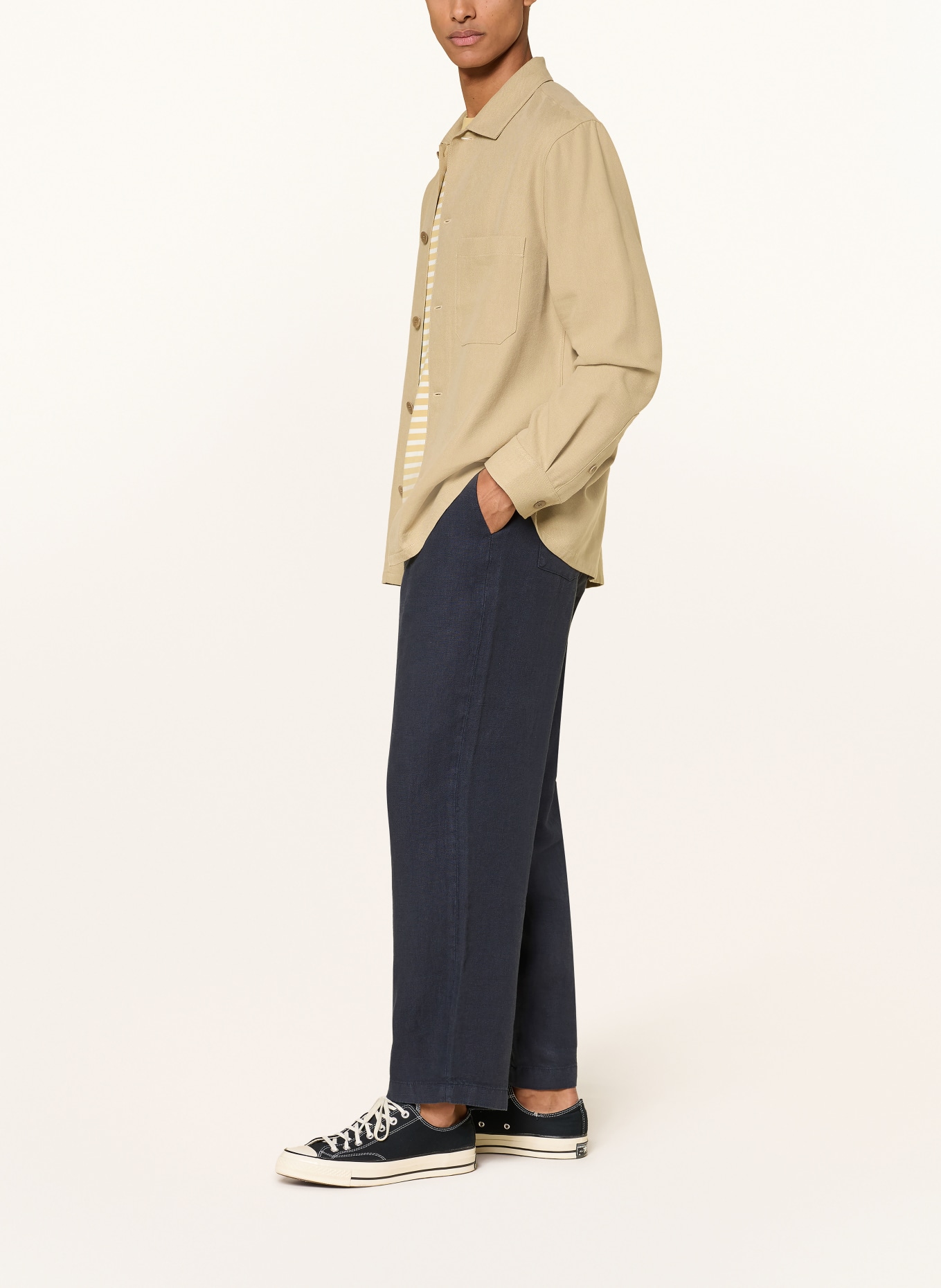 CLOSED Leinenhose BLOMBERG Relaxed Fit: DUNKELBLAU
