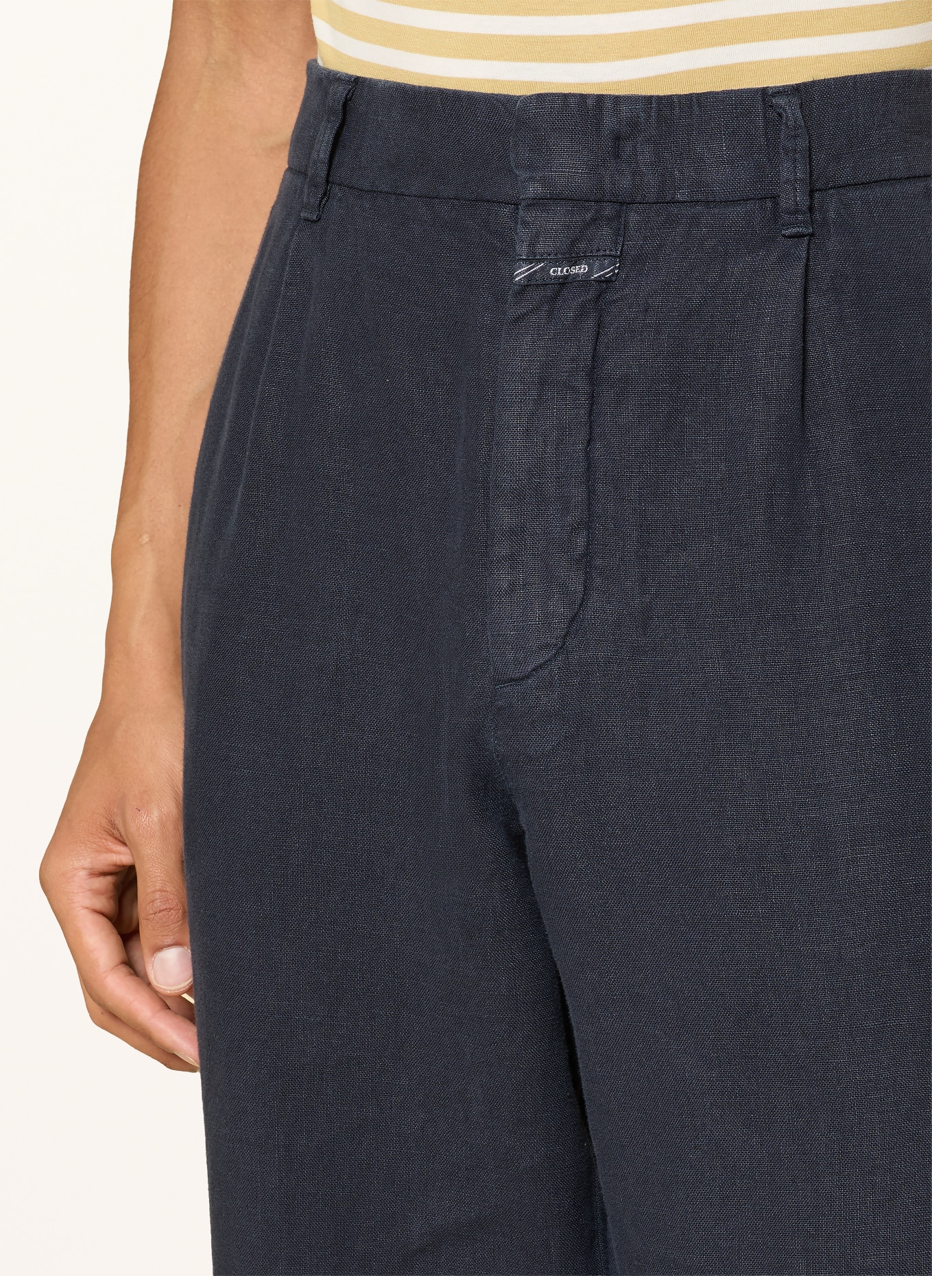 CLOSED Leinenhose BLOMBERG Relaxed Fit: DUNKELBLAU
