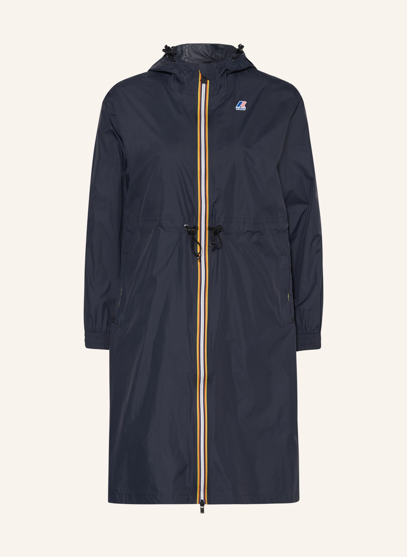 K-WAY Raincoat LE VRAI 4.0 DELIA: DARK BLUE / DARK ORANGE / YELLOW