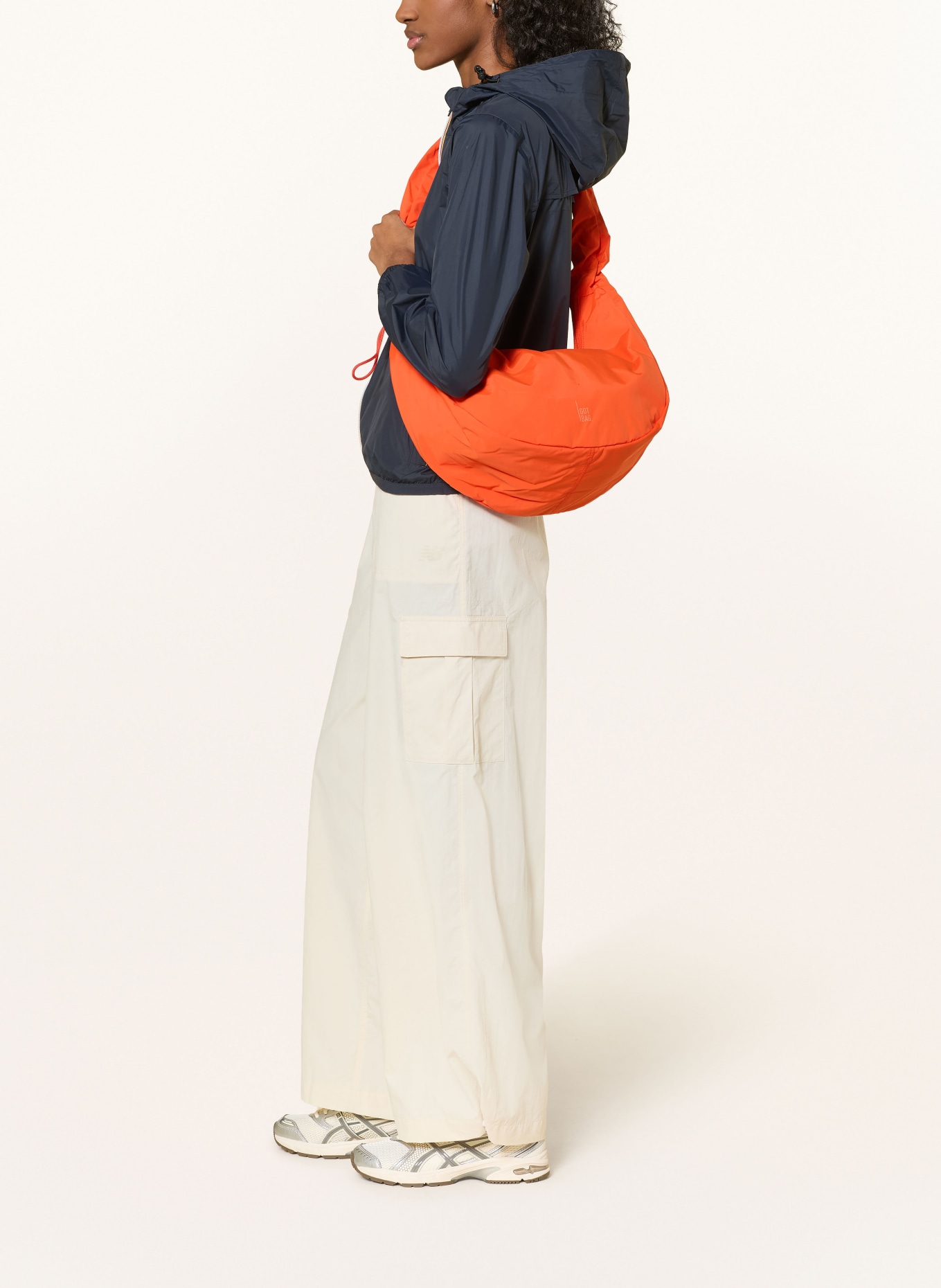 K-WAY LE VRAI 4.0 CLAUDETTE Rain Jacket: DARK BLUE / ORANGE / YELLOW