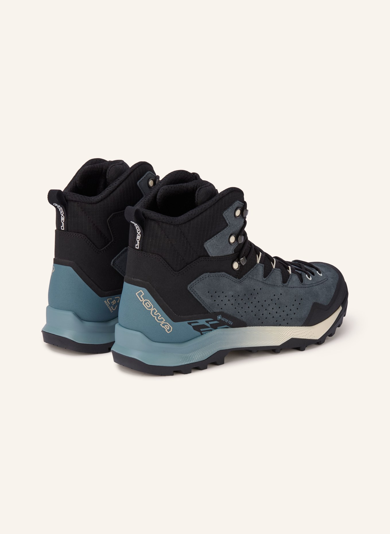 LOWA Bjergstøvler GTX MID: PETROL / HVID / SORT