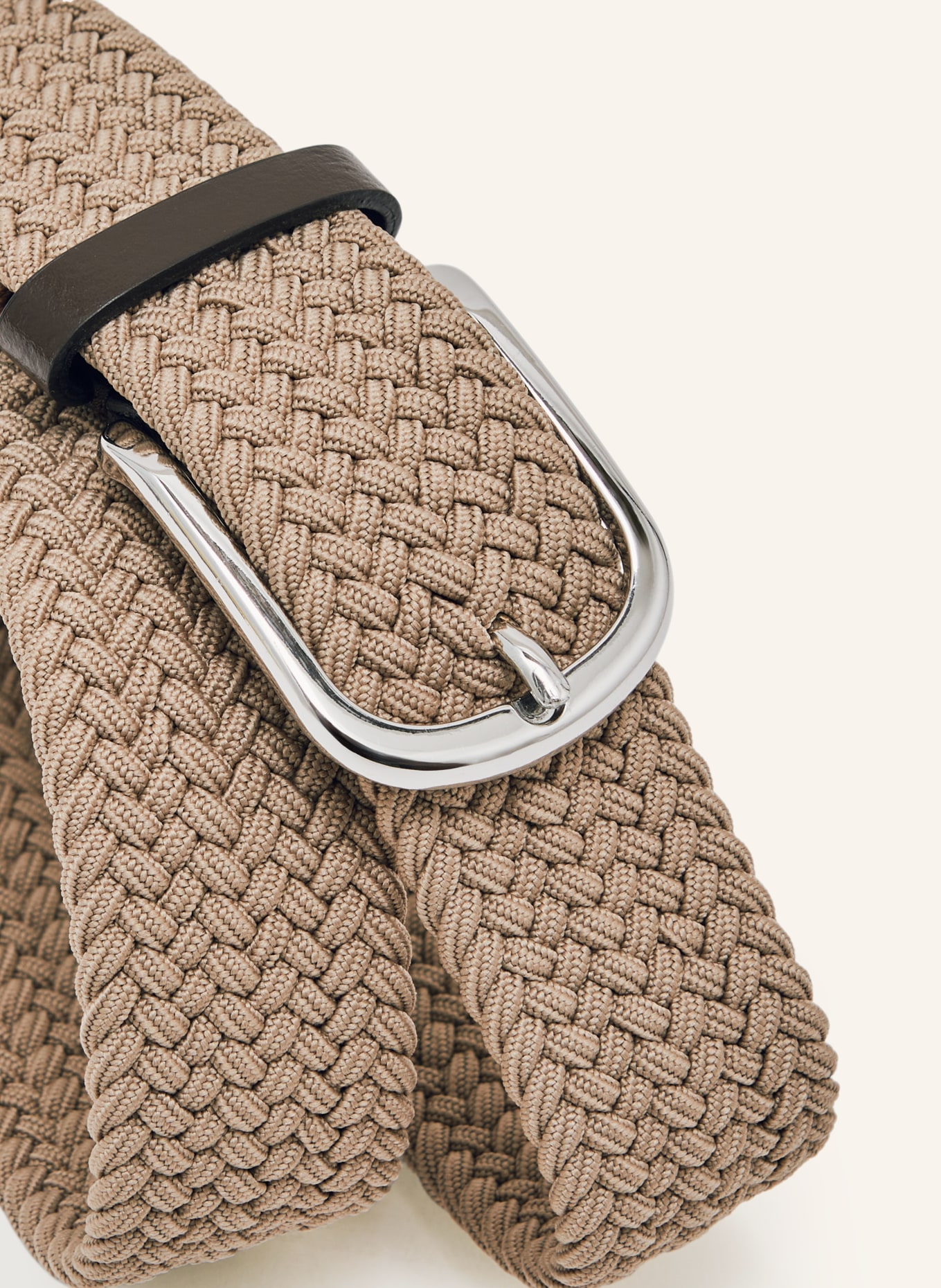 REISS Braided belt ELMONT: TAUPE / SILVER / DARK BROWN