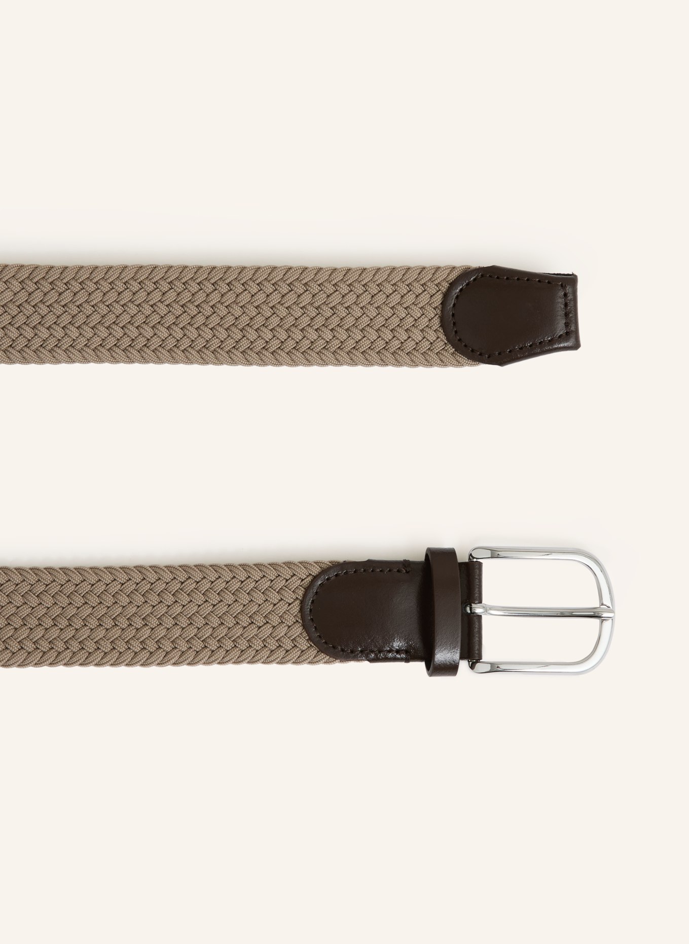 REISS Braided belt ELMONT: TAUPE / SILVER / DARK BROWN