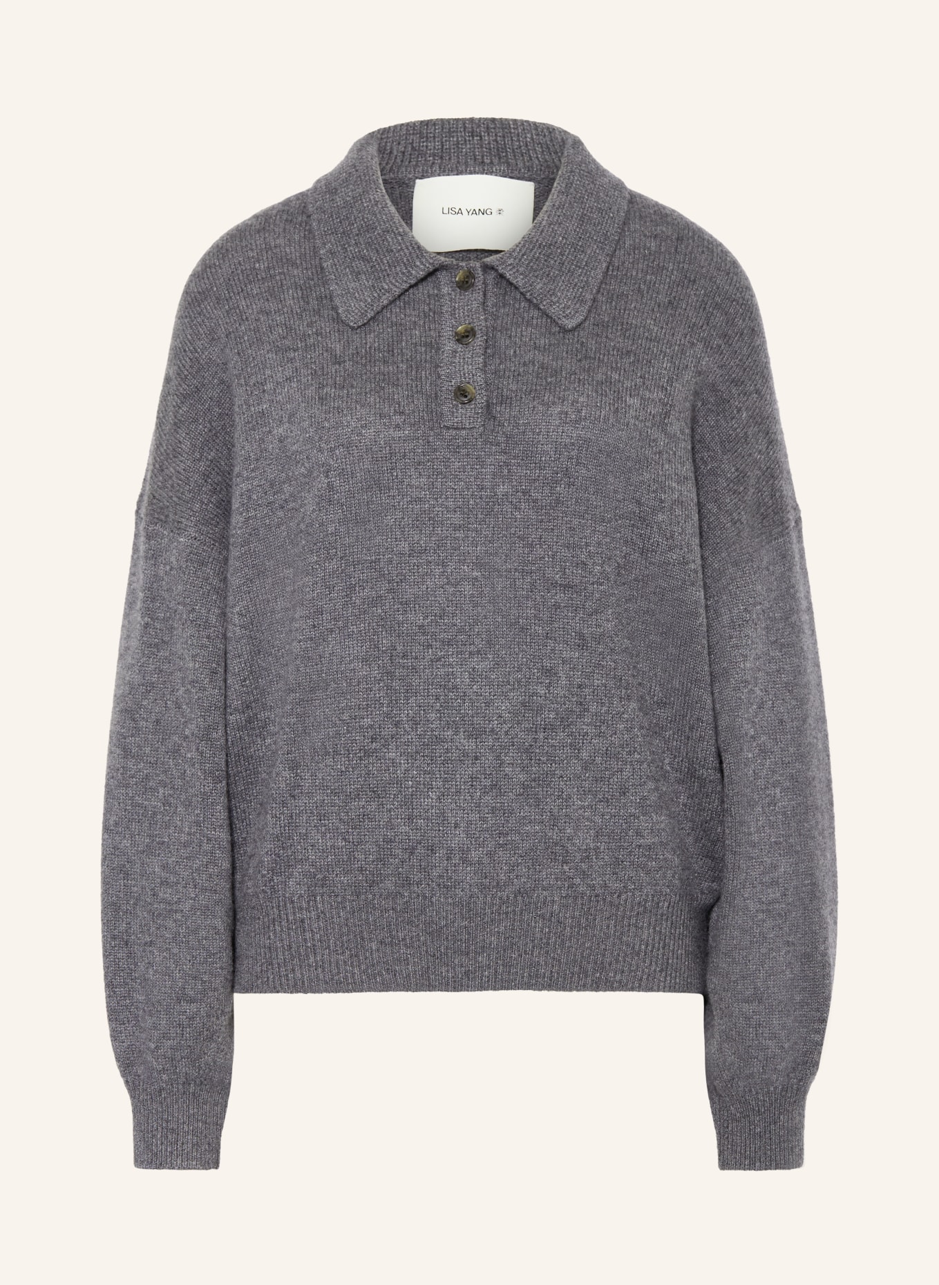 LISA YANG Cashmere-Pullover: DUNKELGRAU