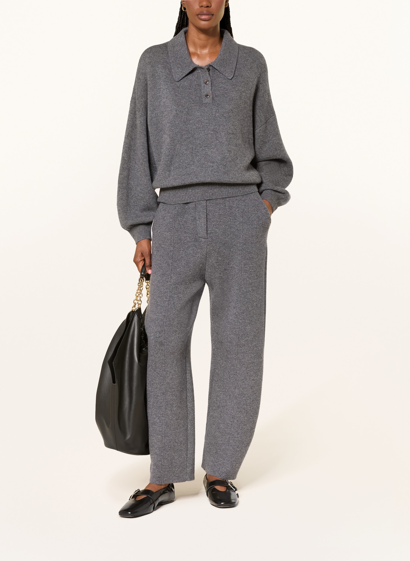 LISA YANG Cashmere-Pullover: DUNKELGRAU